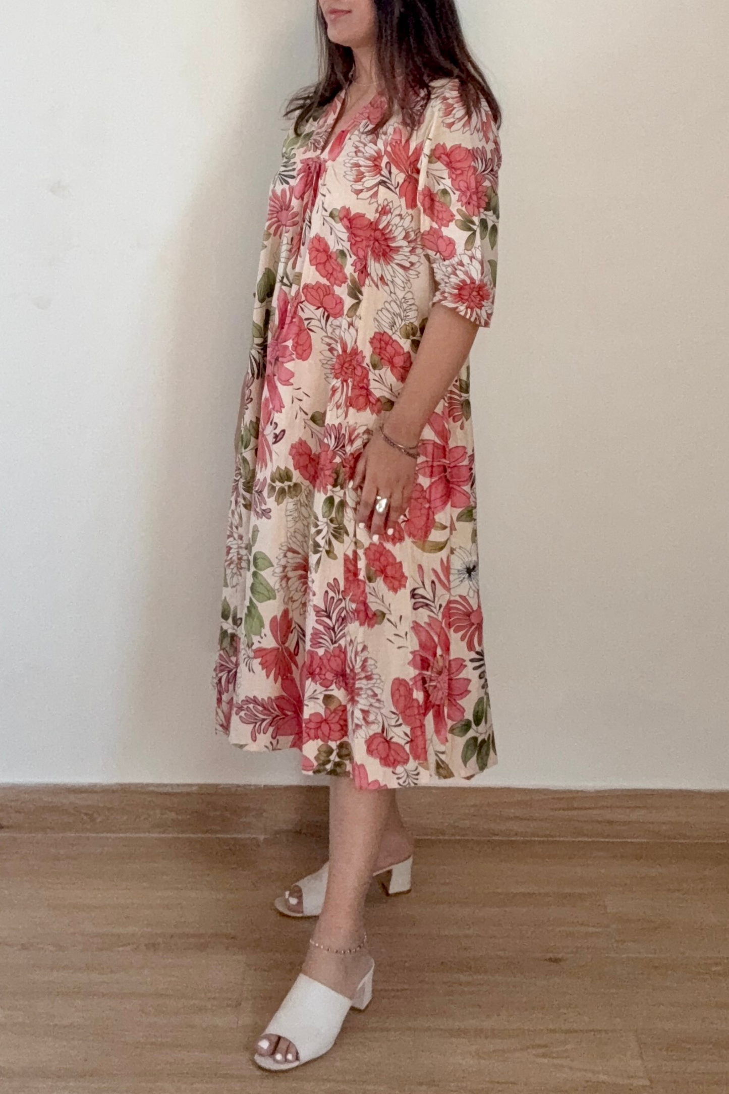Lily Day Kurta Dress | Cotton | Peach