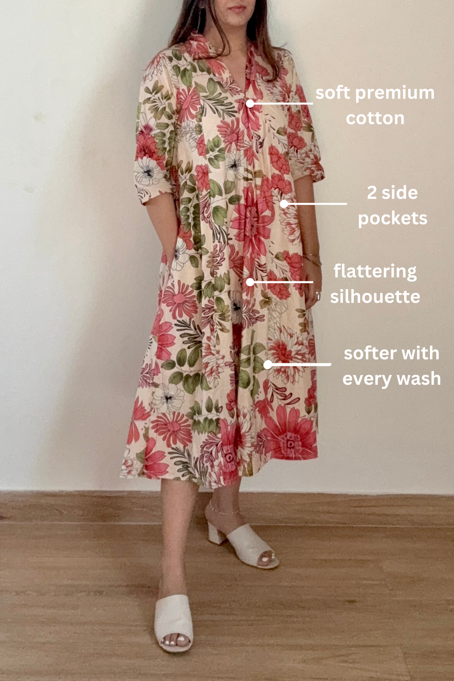Lily Day Kurta Dress | Cotton | Peach