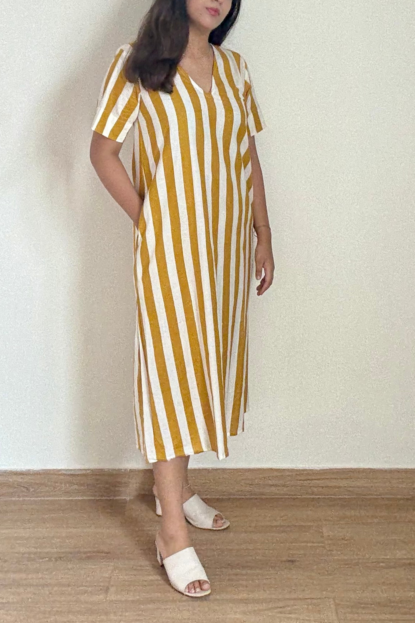 Bombay Lane Kurta Dress | Striped | Yellow