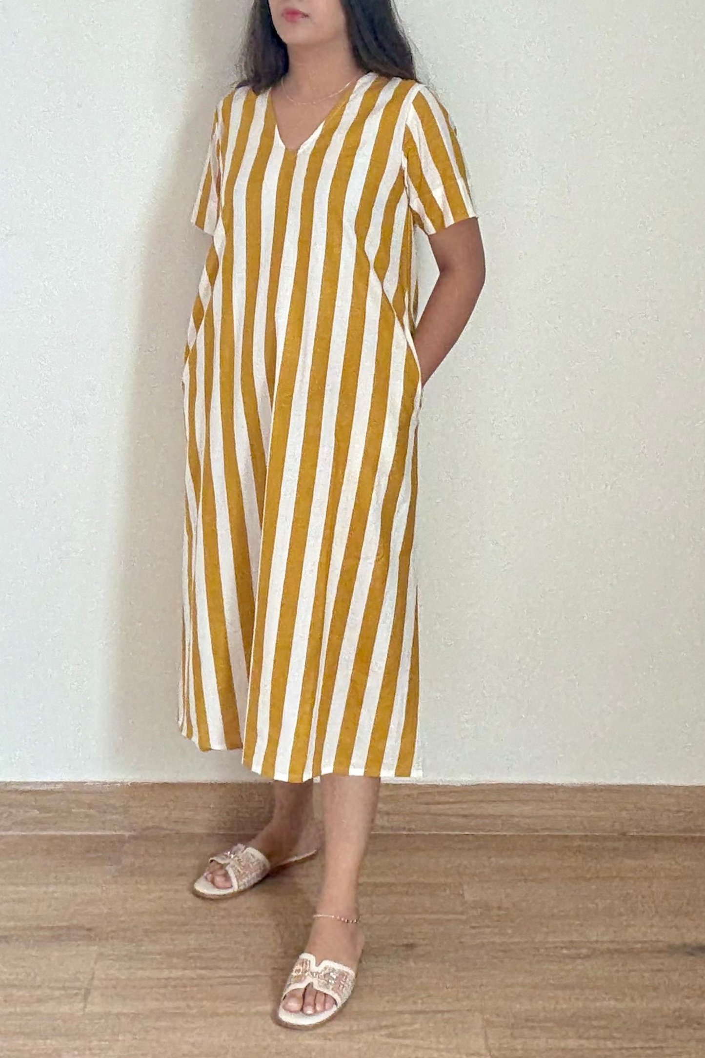 Bombay Lane Kurta Dress | Striped | Yellow