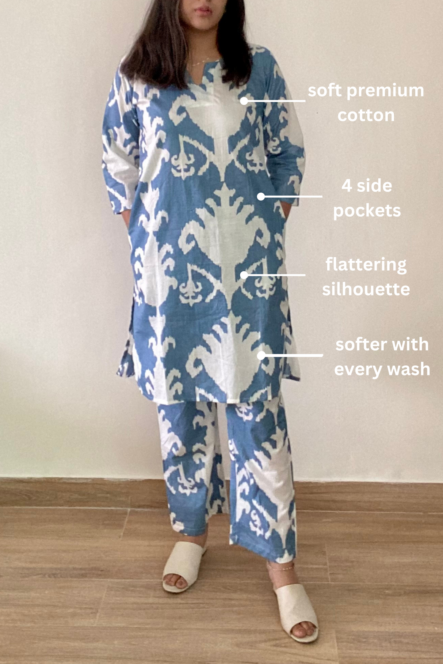 Skykkat Coord Set | Cotton | Blue