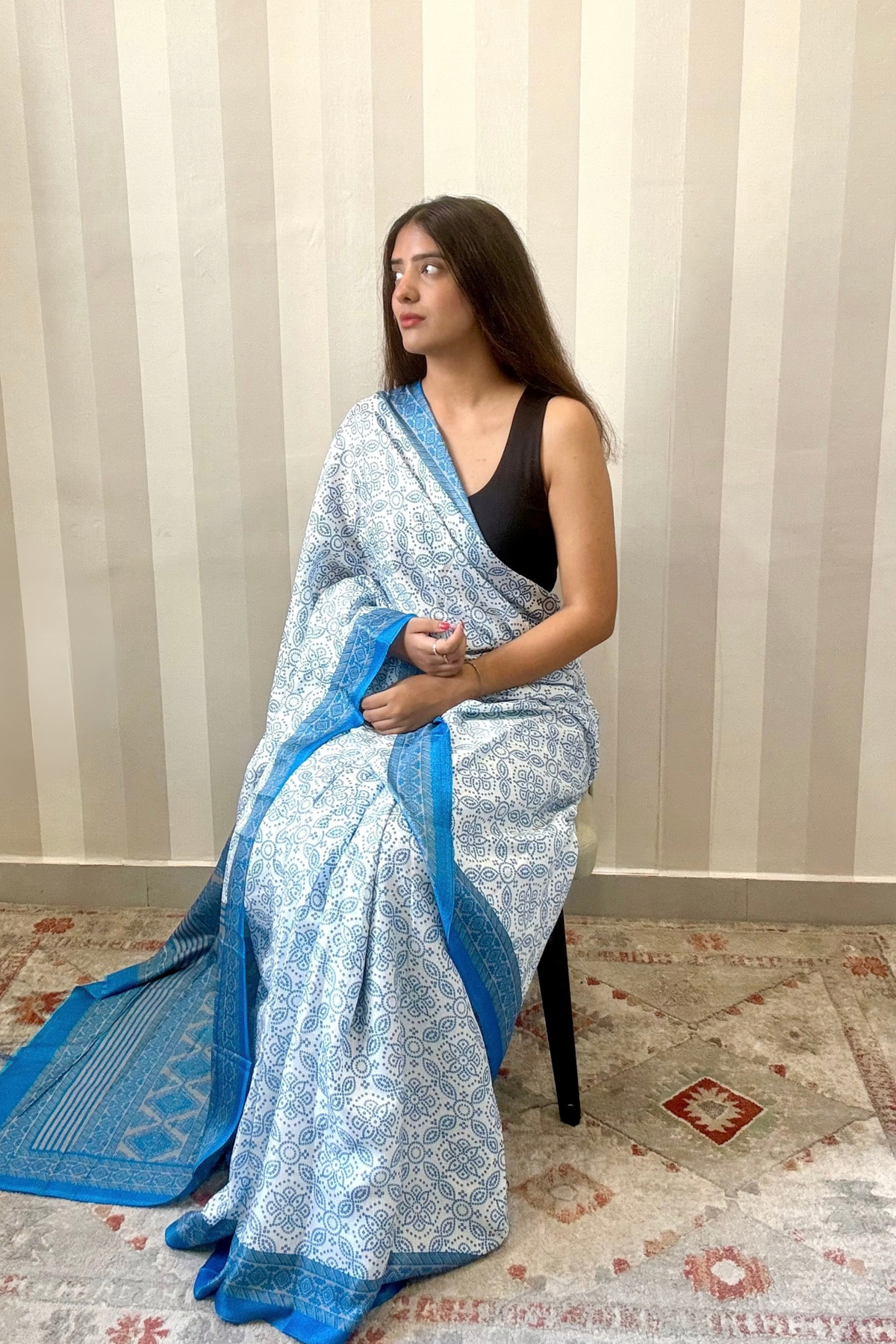 Neer Bandhej Saree | Silk | Blue