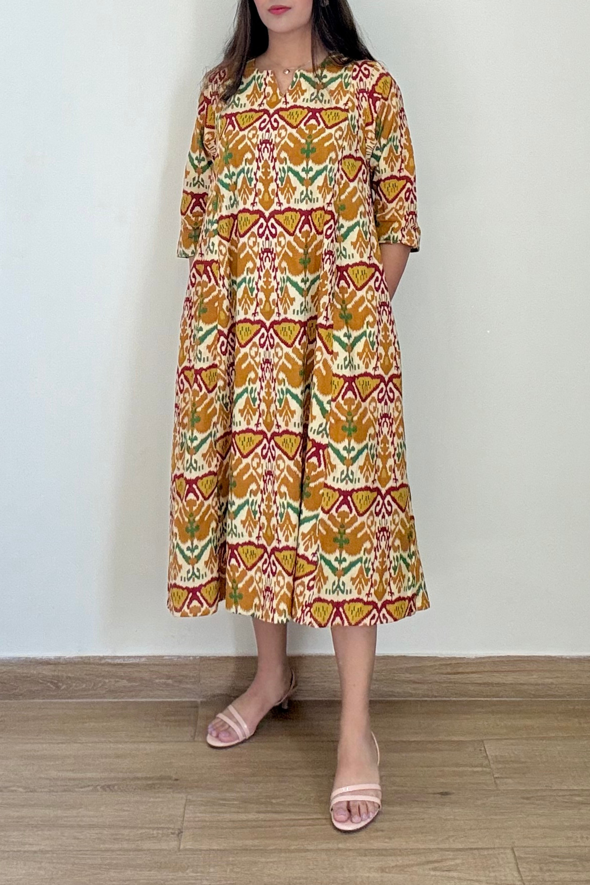white christmas dresses Dilbar Ikkat Kurta Dress | Cotton