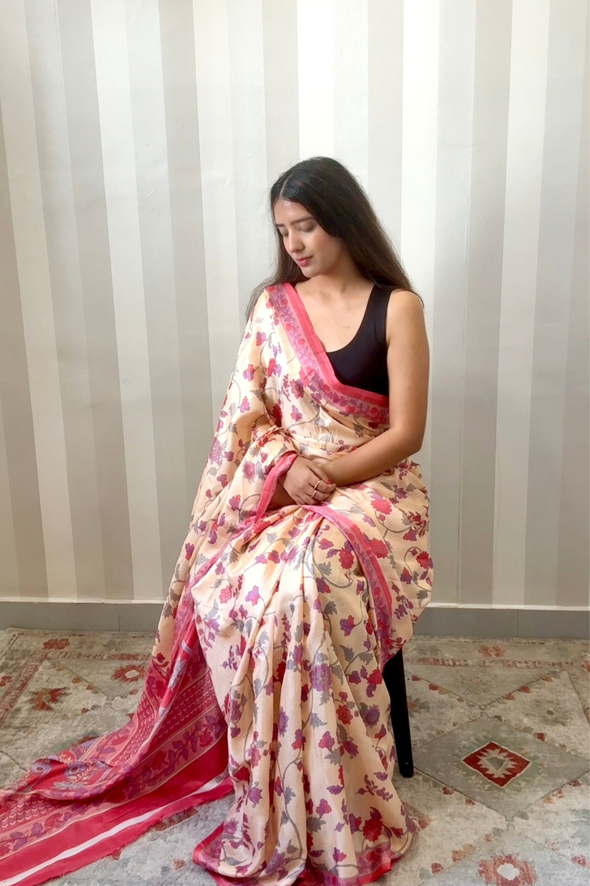 Lilian Bel Saree | Silk | Peach