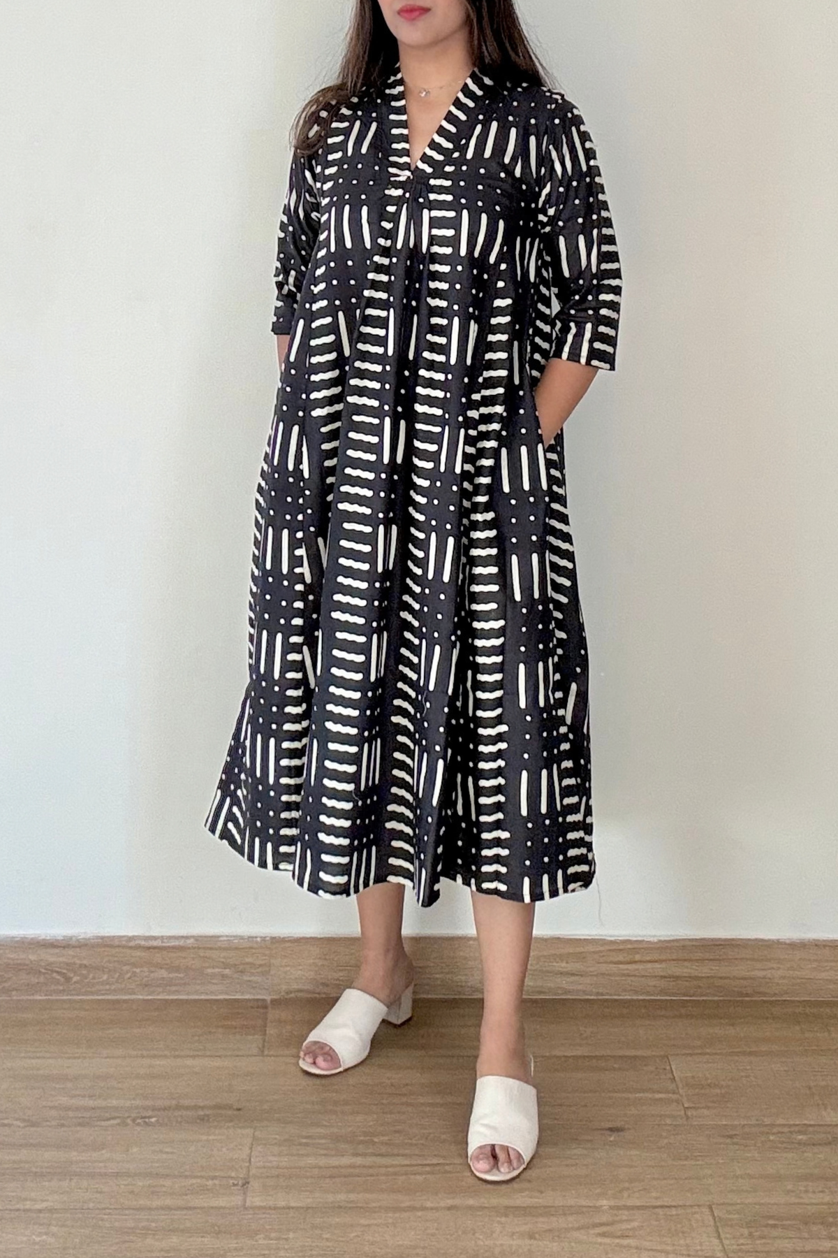 Tara Kurta Dress | Cotton | Black