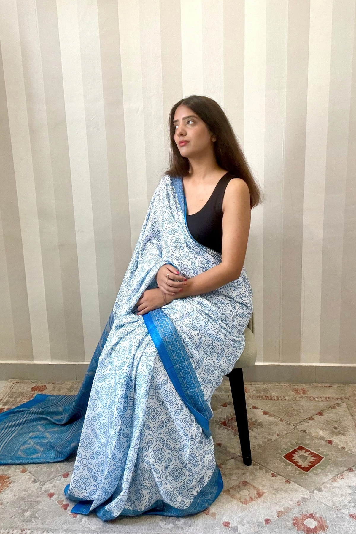 Neer Bandhej Saree | Silk | Blue