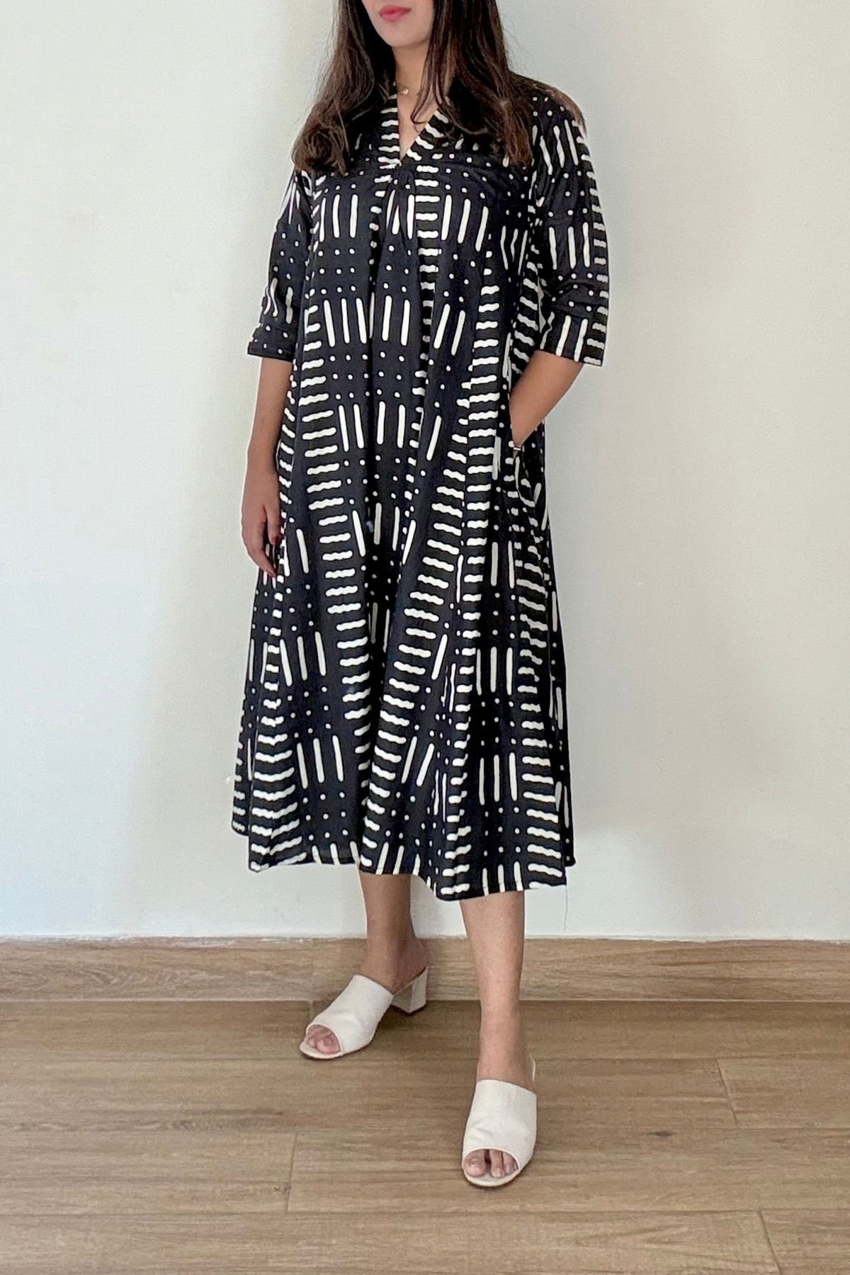 Tara Kurta Dress | Cotton | Black