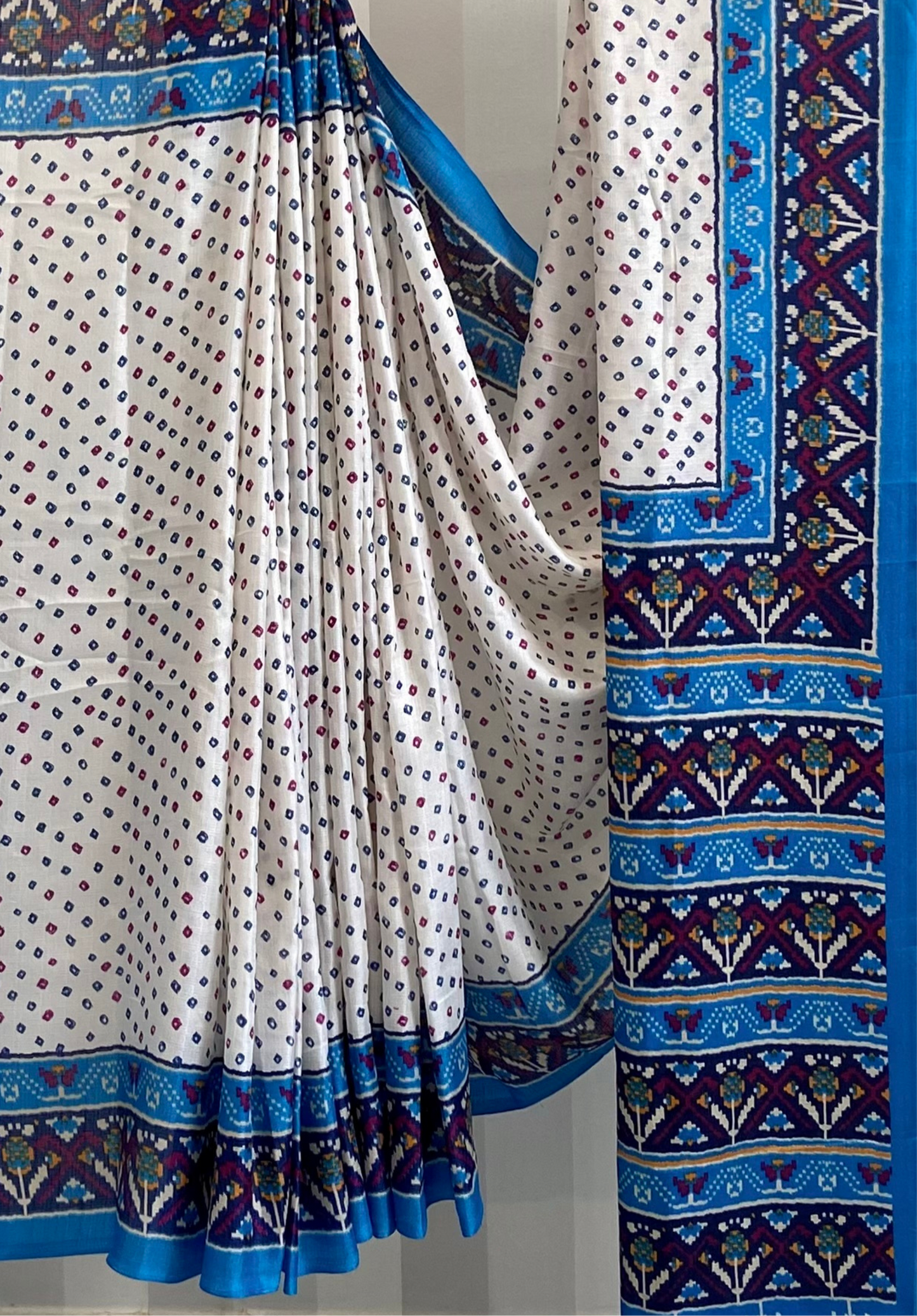 Dilruba Bandhej Saree | Silk | Blue