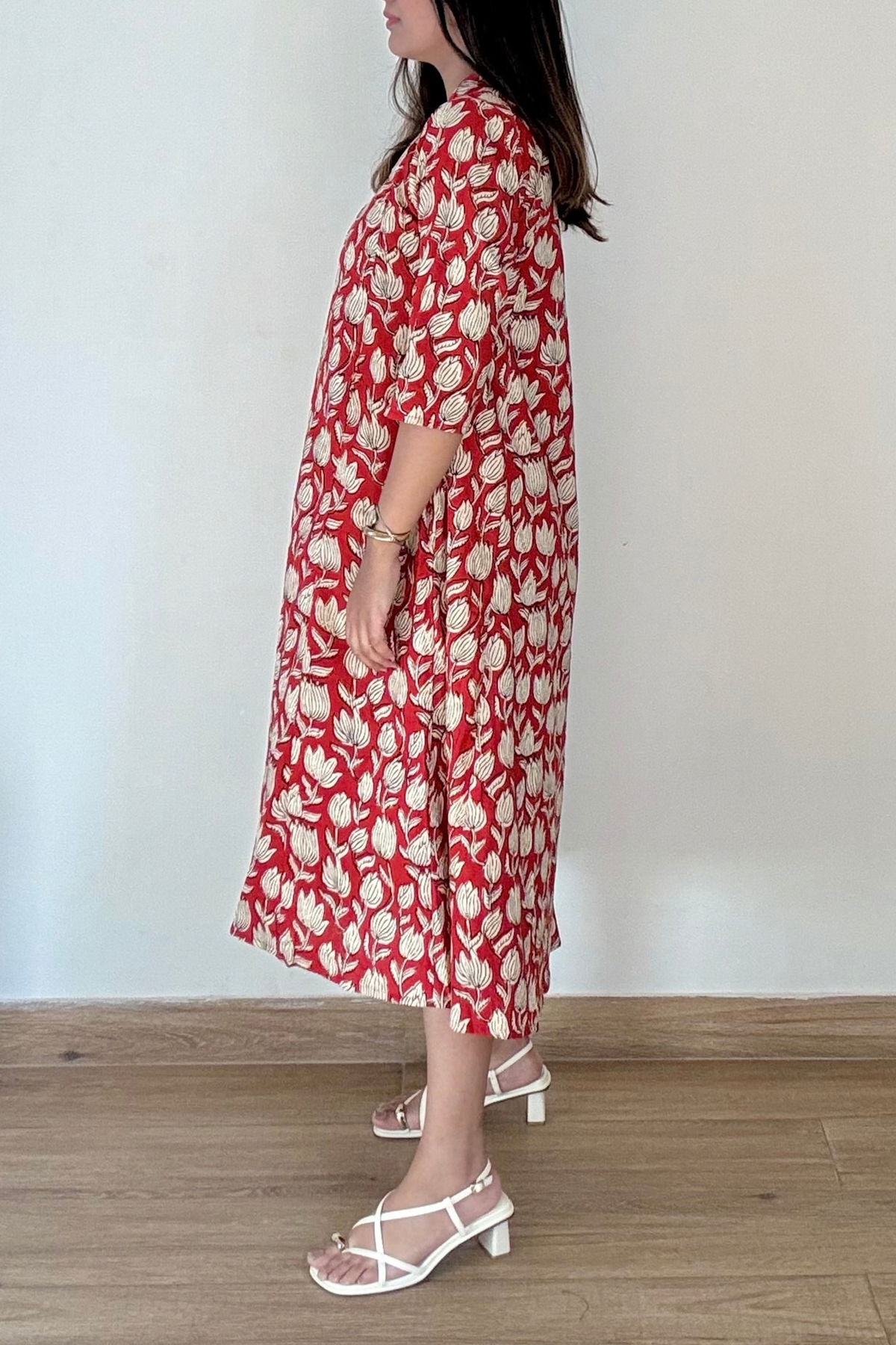 Nalini Bagru Kurta Dress | Cotton | Rust Orange