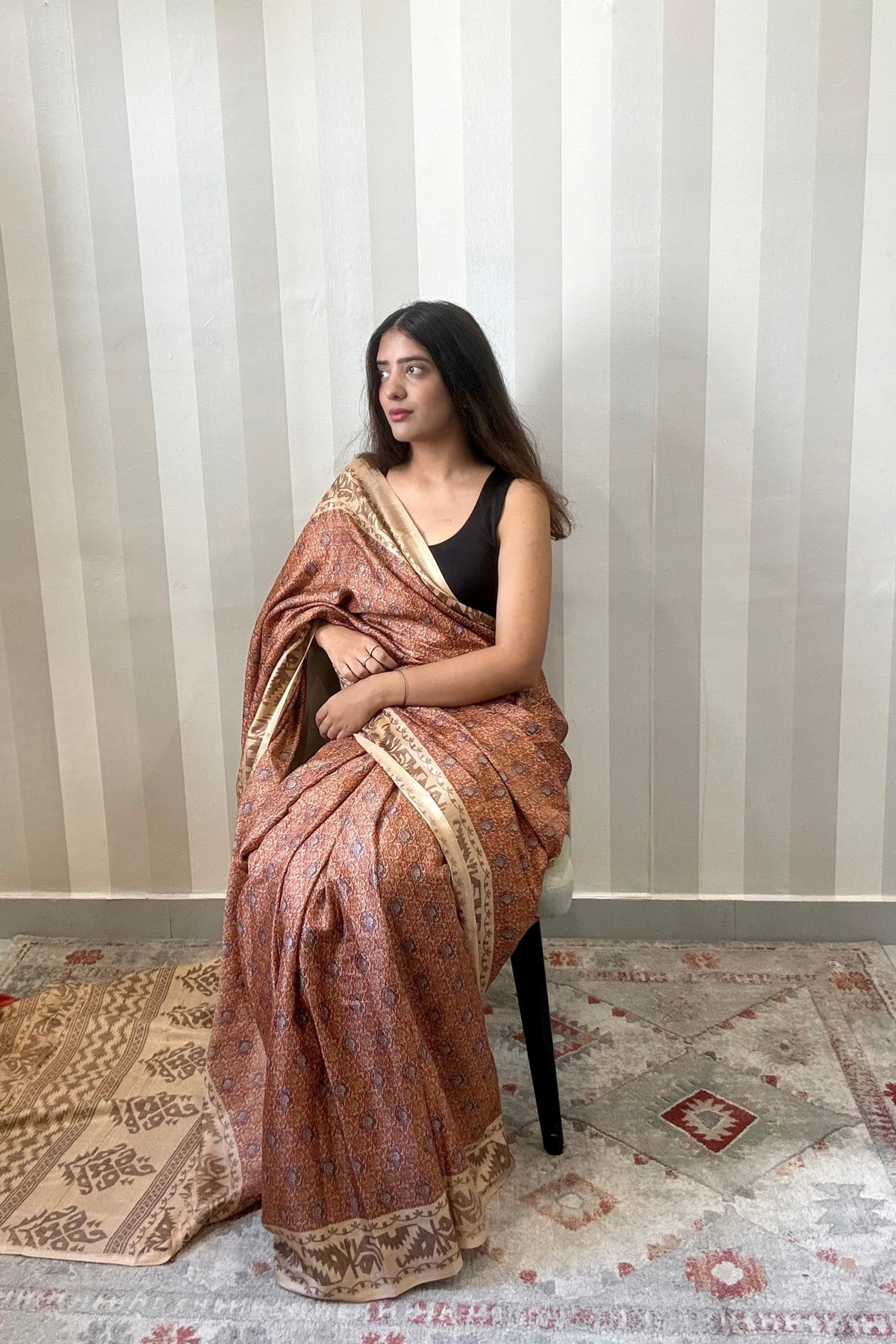 Golden Hour Saree | Silk | Rust Orange