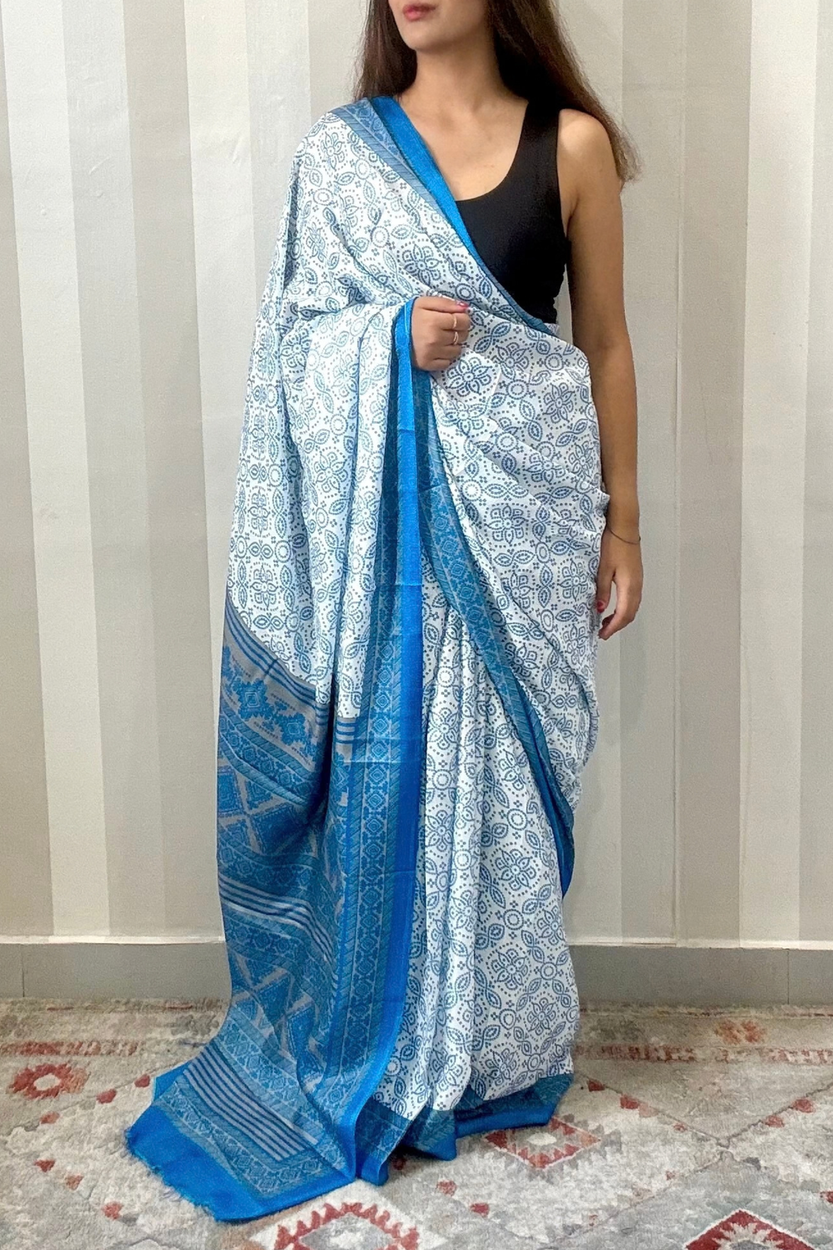 Neer Bandhej Saree | Silk | Blue