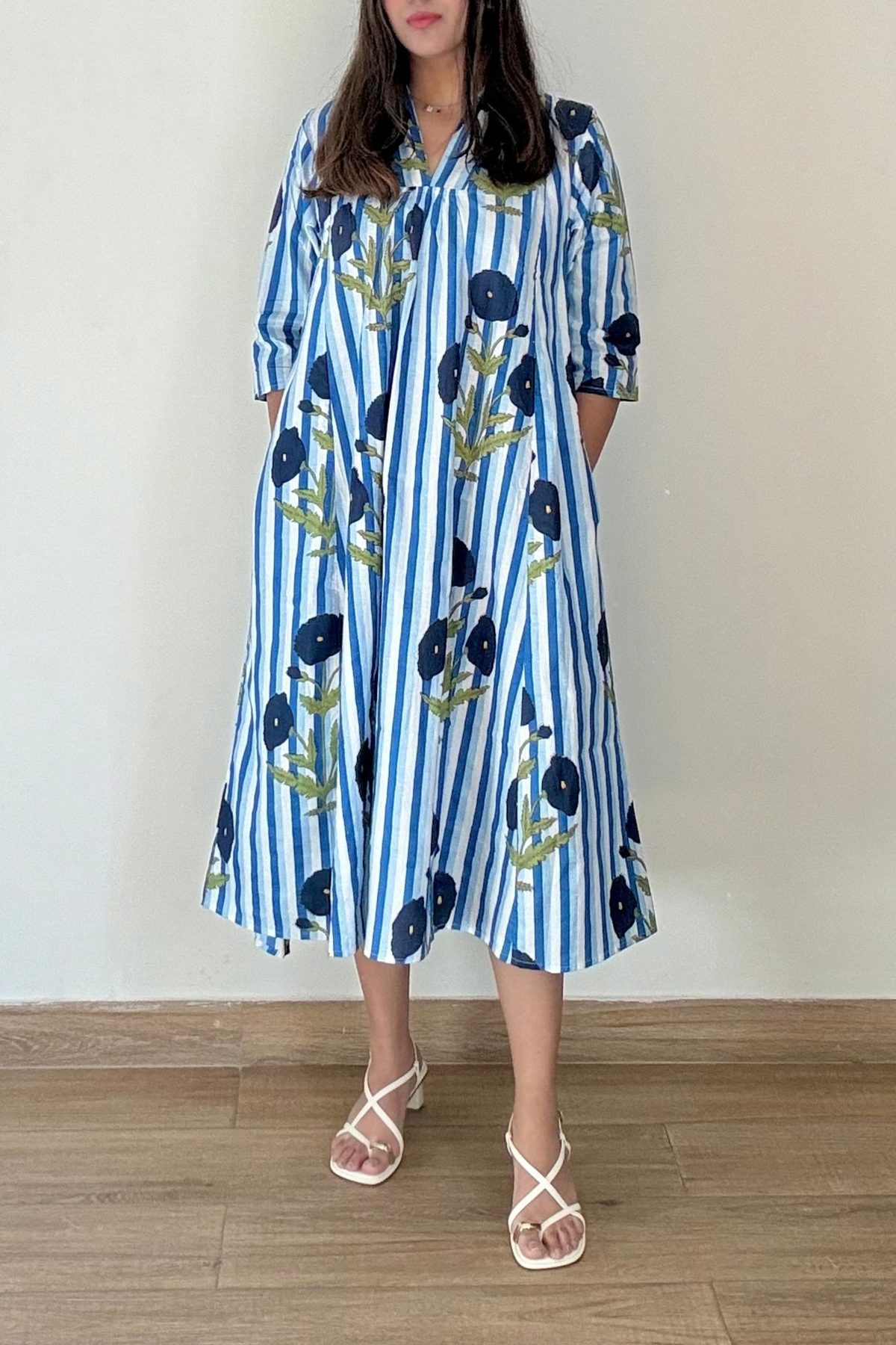 Neel Bagh Kurta Dress | Cotton | Blue