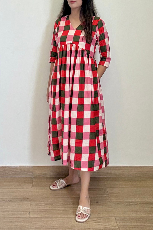Jugni Kurta Dress | Cotton | Madras Checks