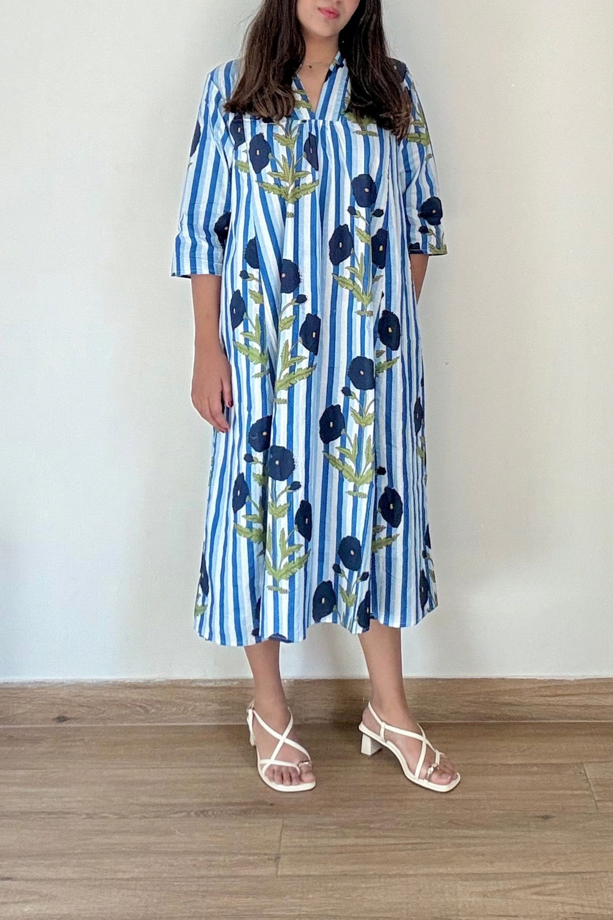 Neel Bagh Kurta Dress | Cotton | Blue