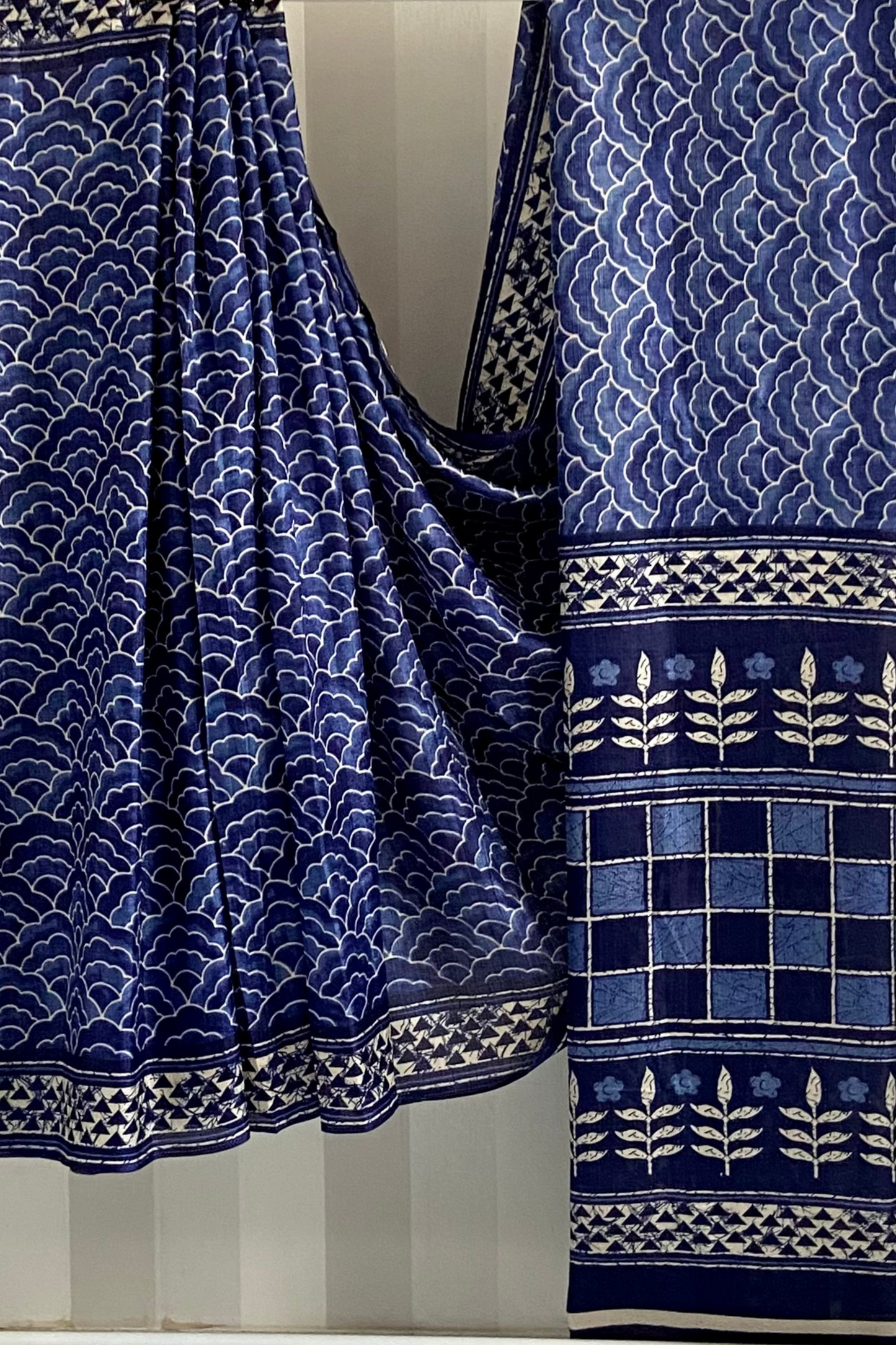 Indigo Dreams Batik Saree | Silk | Blue