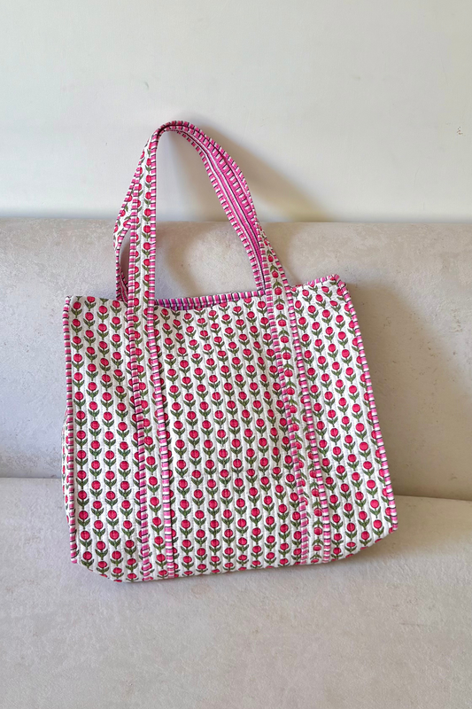 Tulip Travel Tote | Reversible | Pink