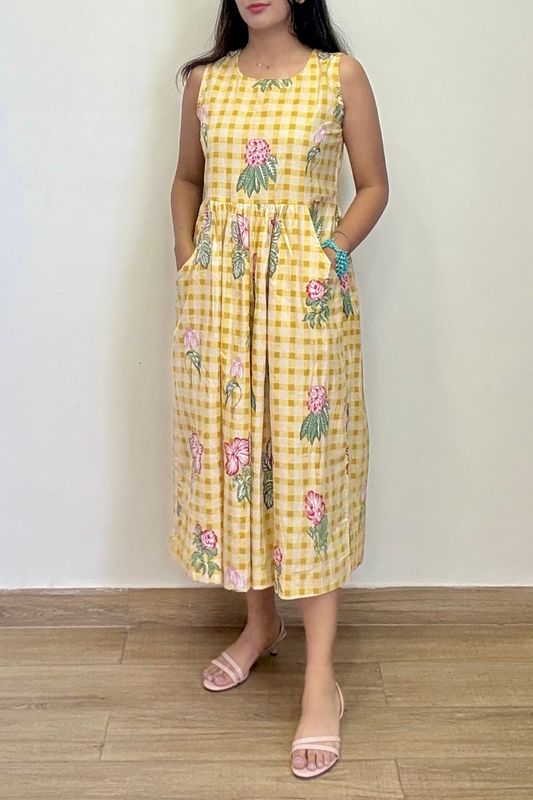 Cha High Tea Dress | Cotton | Yellow