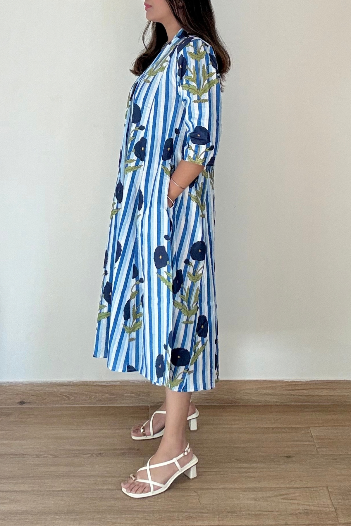 Neel Bagh Kurta Dress | Cotton | Blue