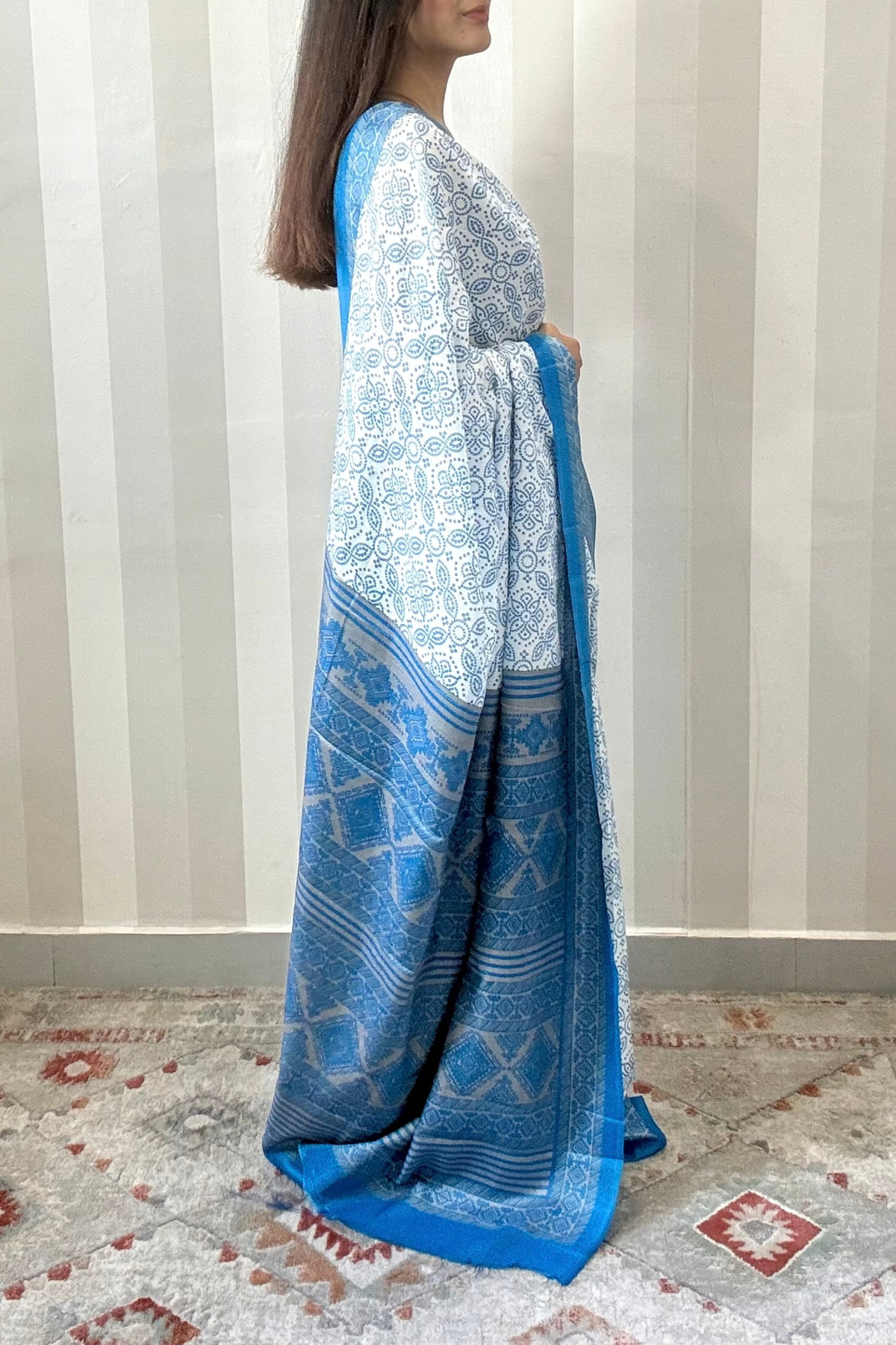 Neer Bandhej Saree | Silk | Blue