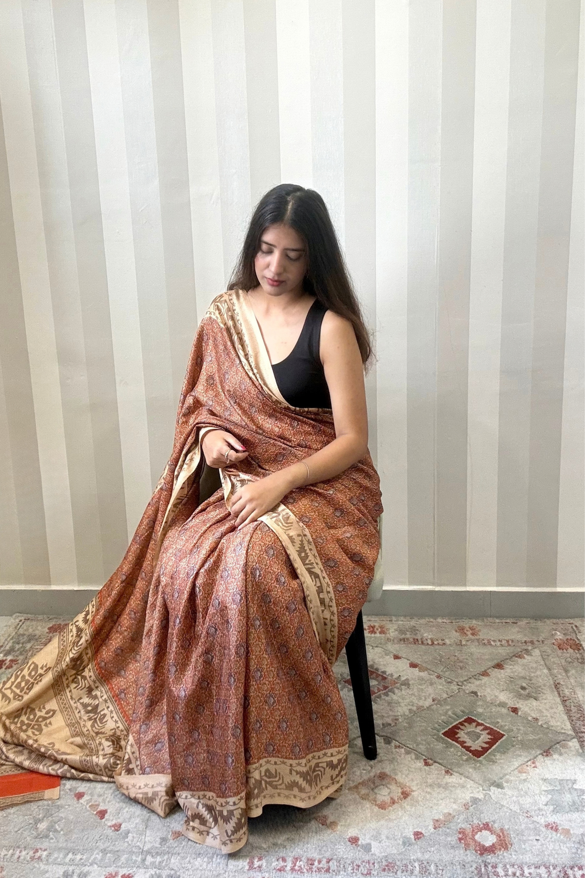Golden Hour Saree | Silk | Rust Orange