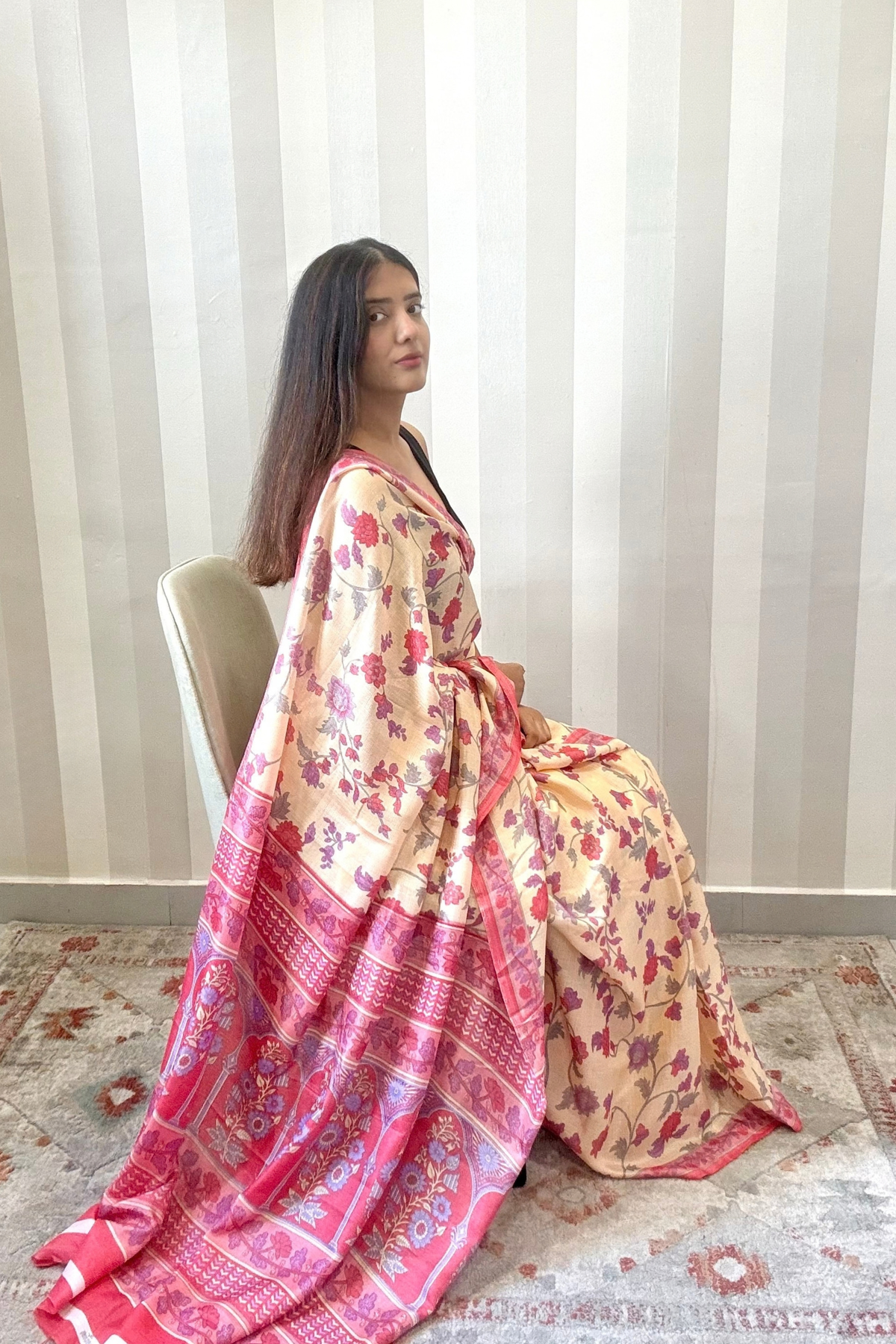Lilian Bel Saree | Silk | Peach