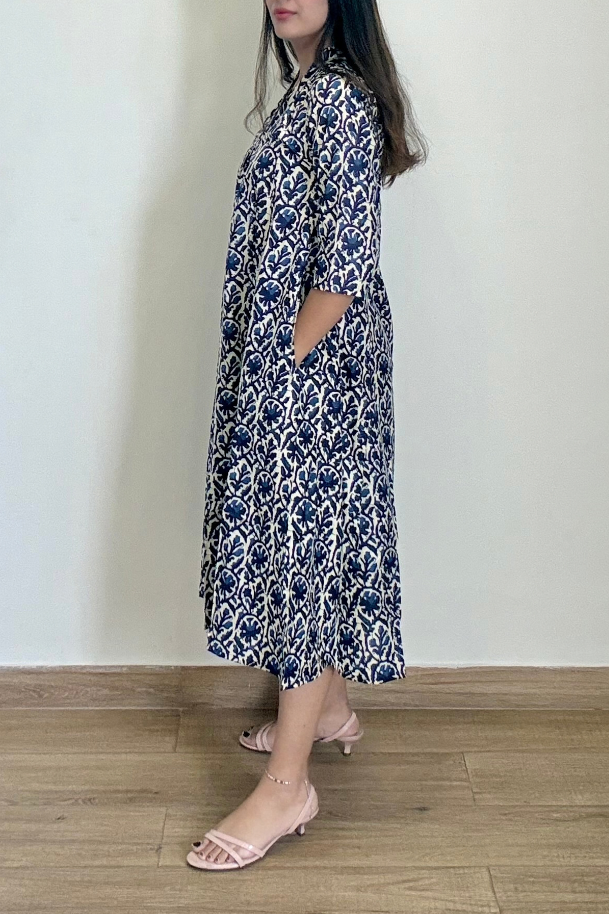 Syahi Batik Kurta Dress | Cotton | Blue