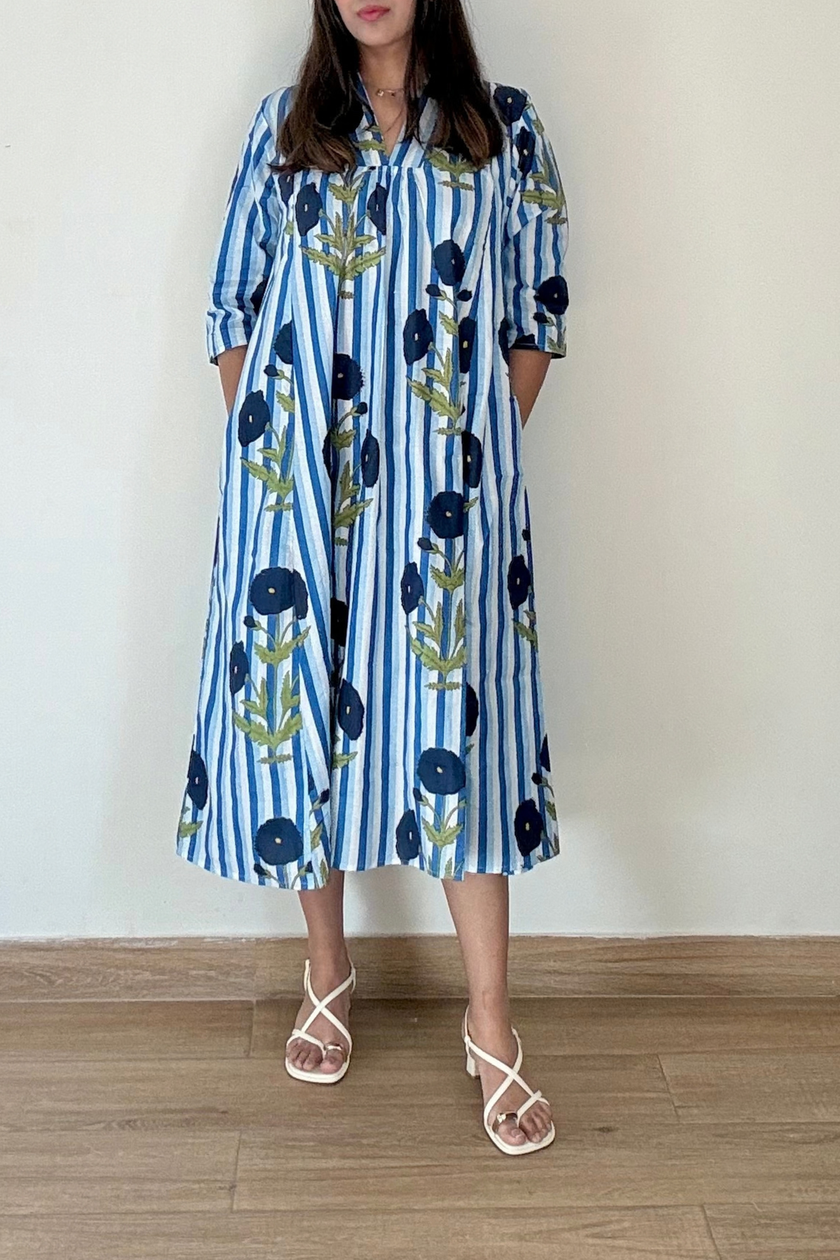 Neel Bagh Kurta Dress | Cotton | Blue