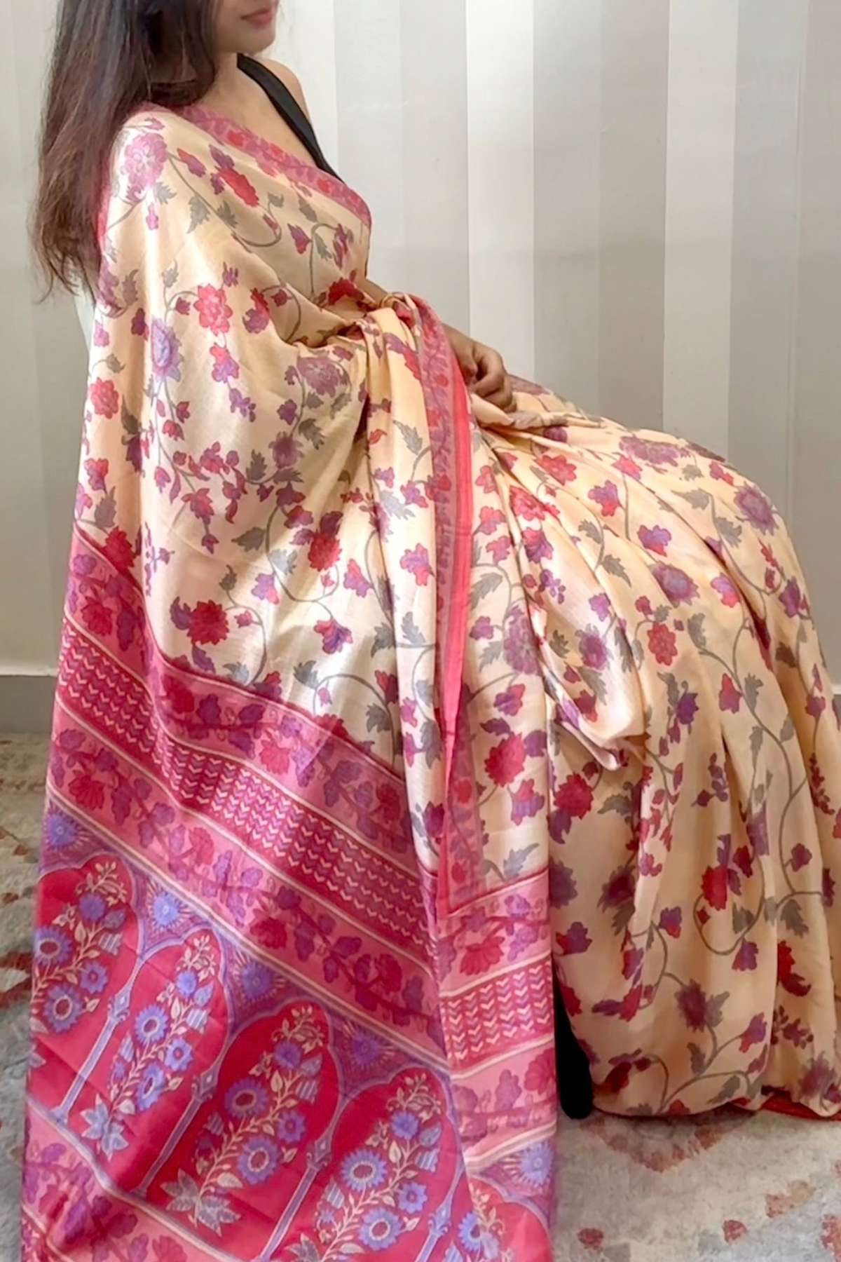 Lilian Bel Saree | Silk | Peach