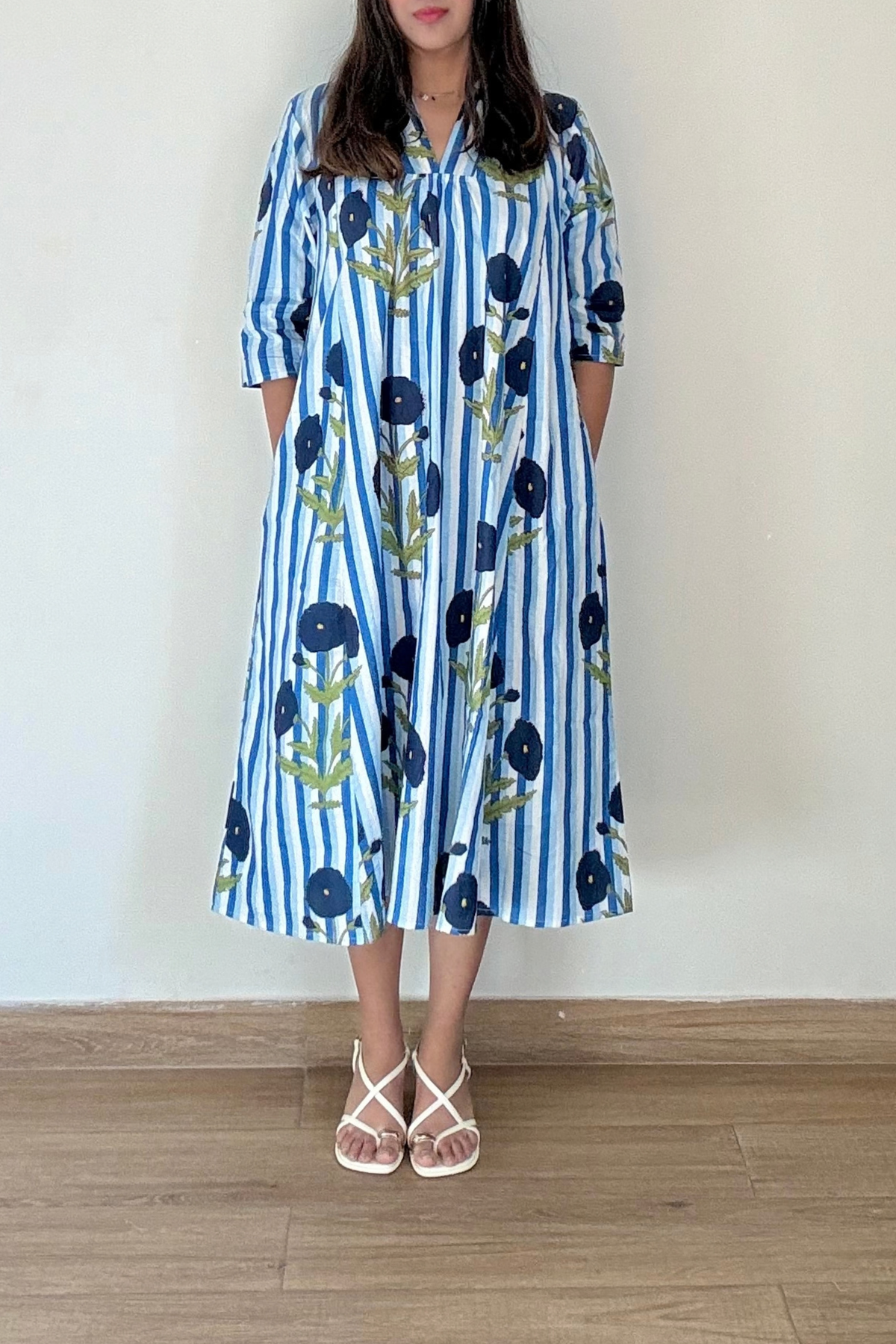 Neel Bagh Kurta Dress | Cotton | Blue