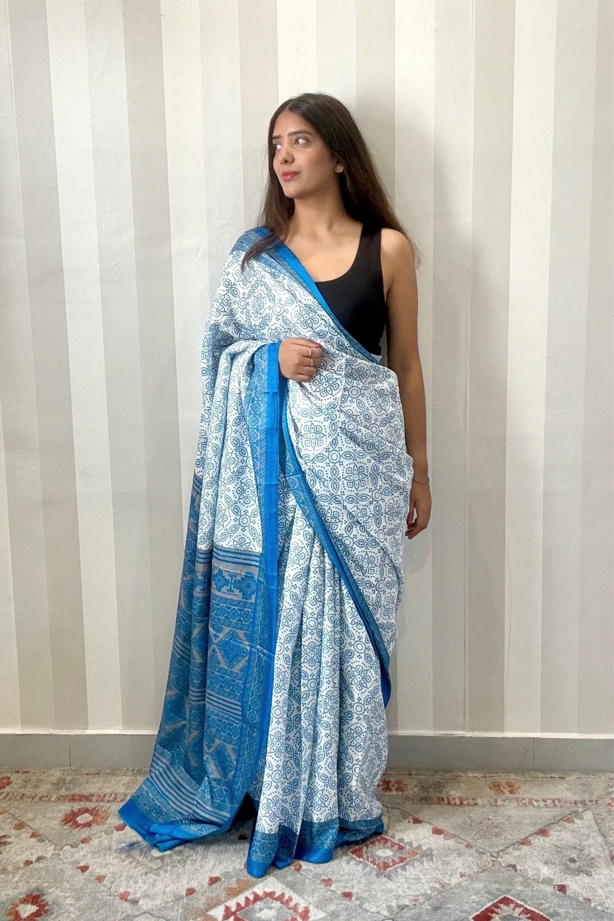 Neer Bandhej Saree | Silk | Blue