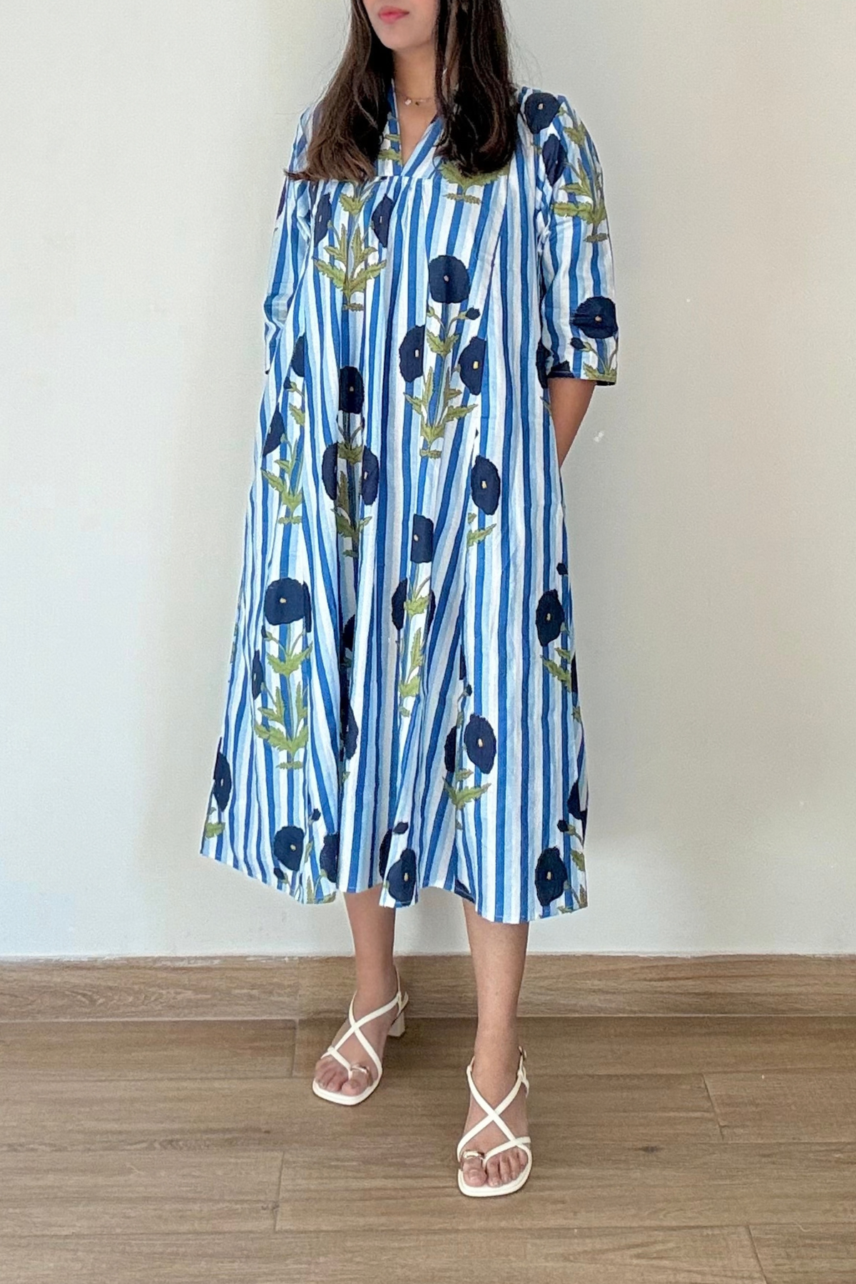 Neel Bagh Kurta Dress | Cotton | Blue