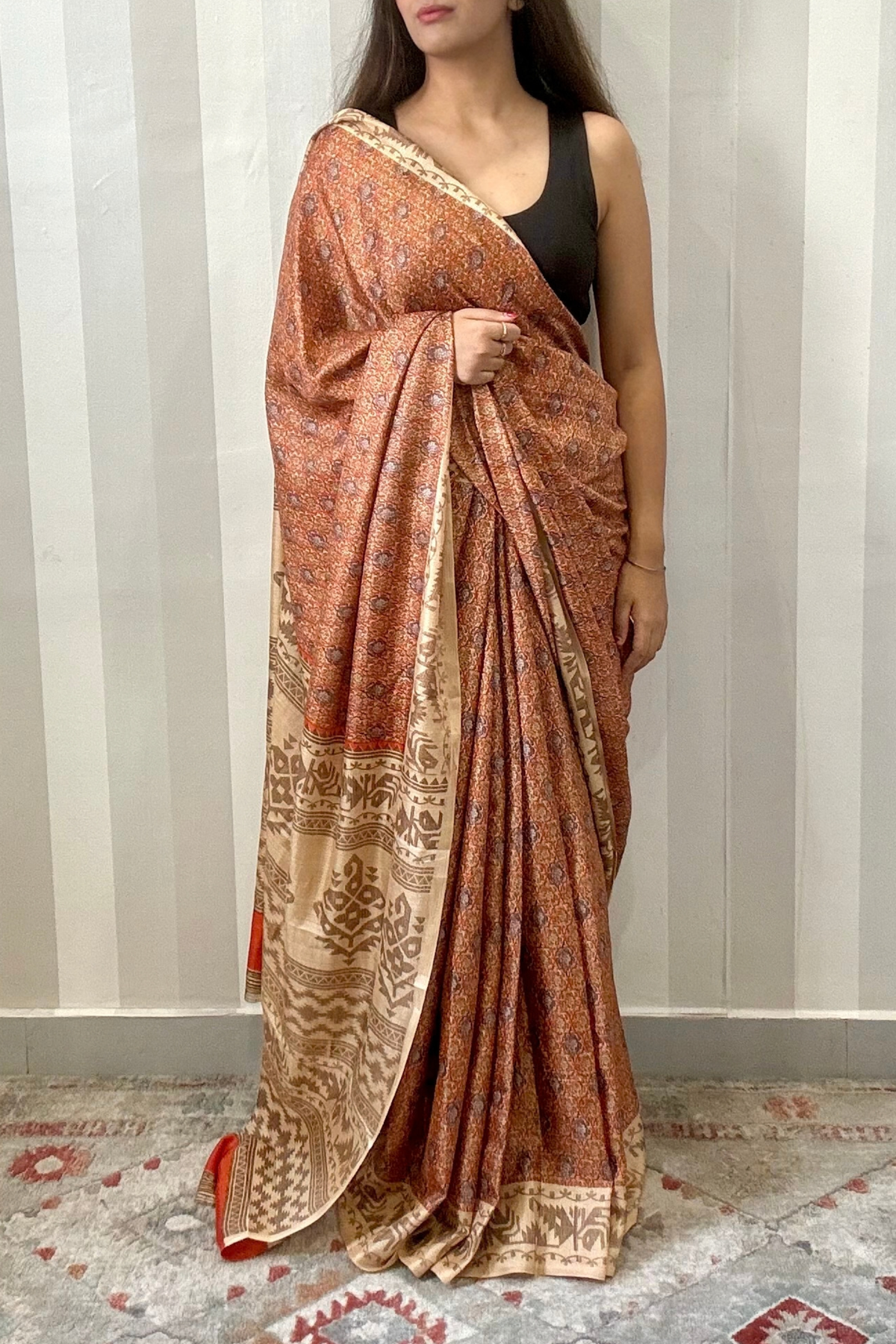 Golden Hour Saree | Silk | Rust Orange
