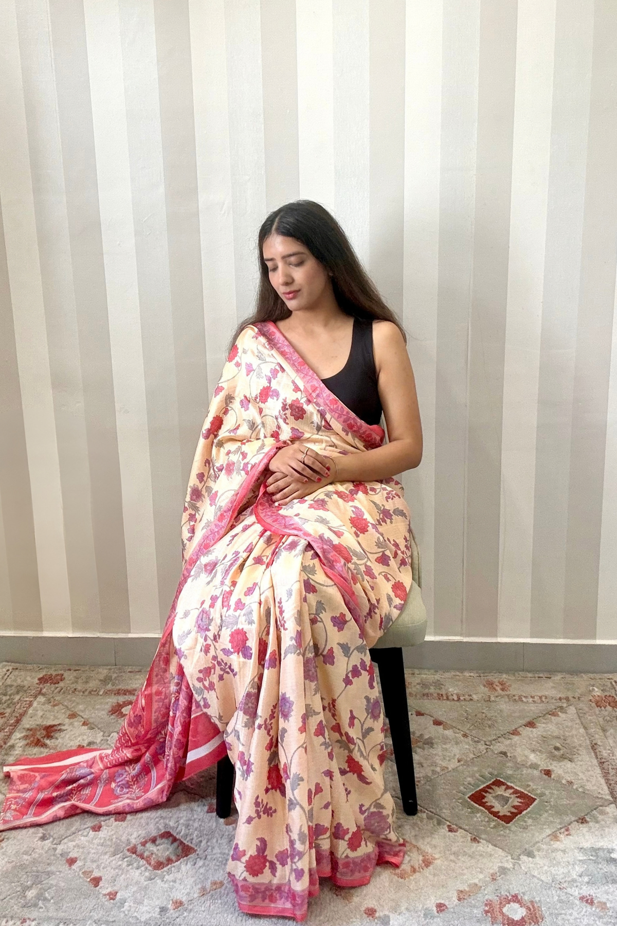 Lilian Bel Saree | Silk | Peach