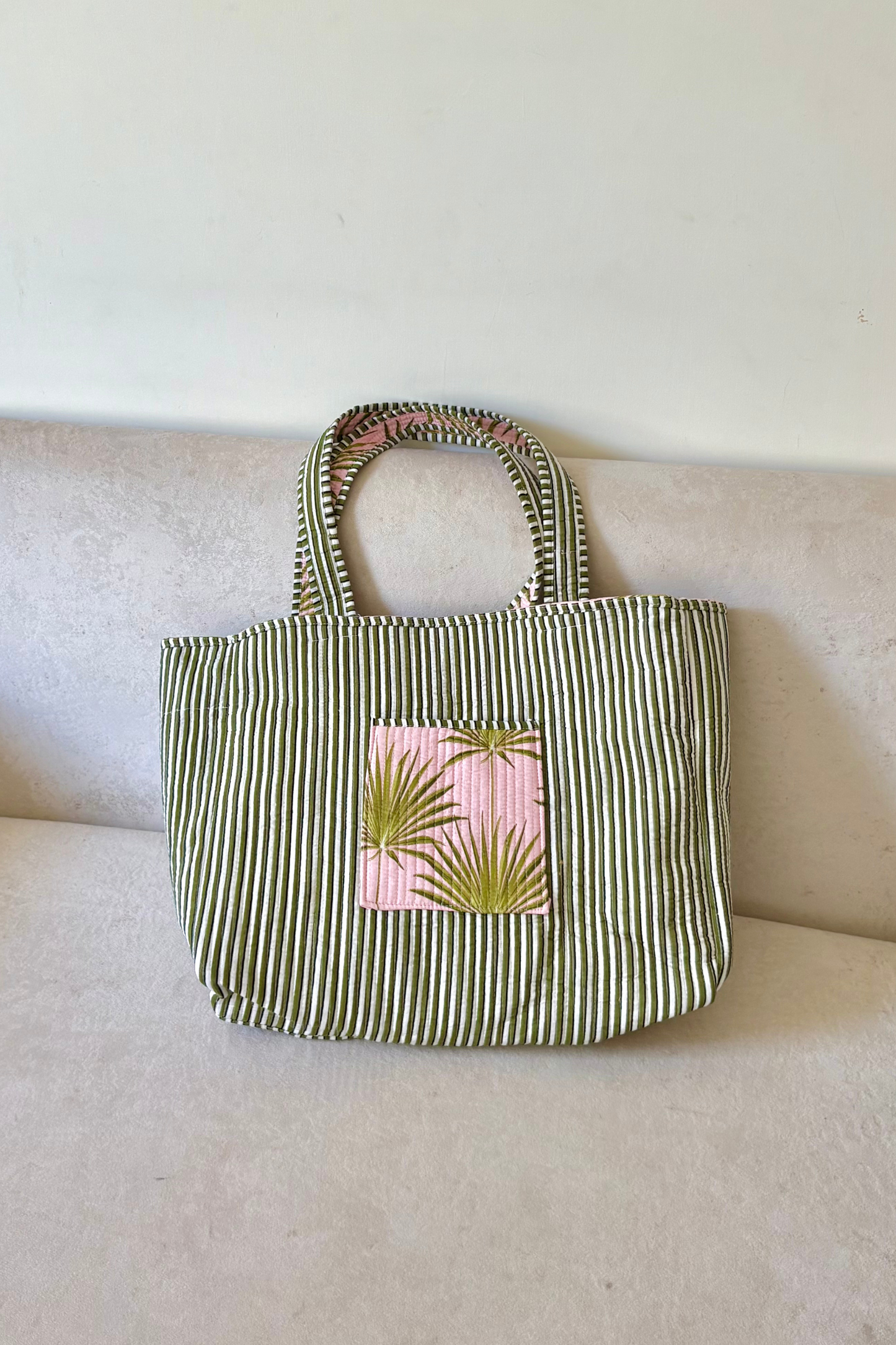 Palm Travel Tote | Reversible | Green