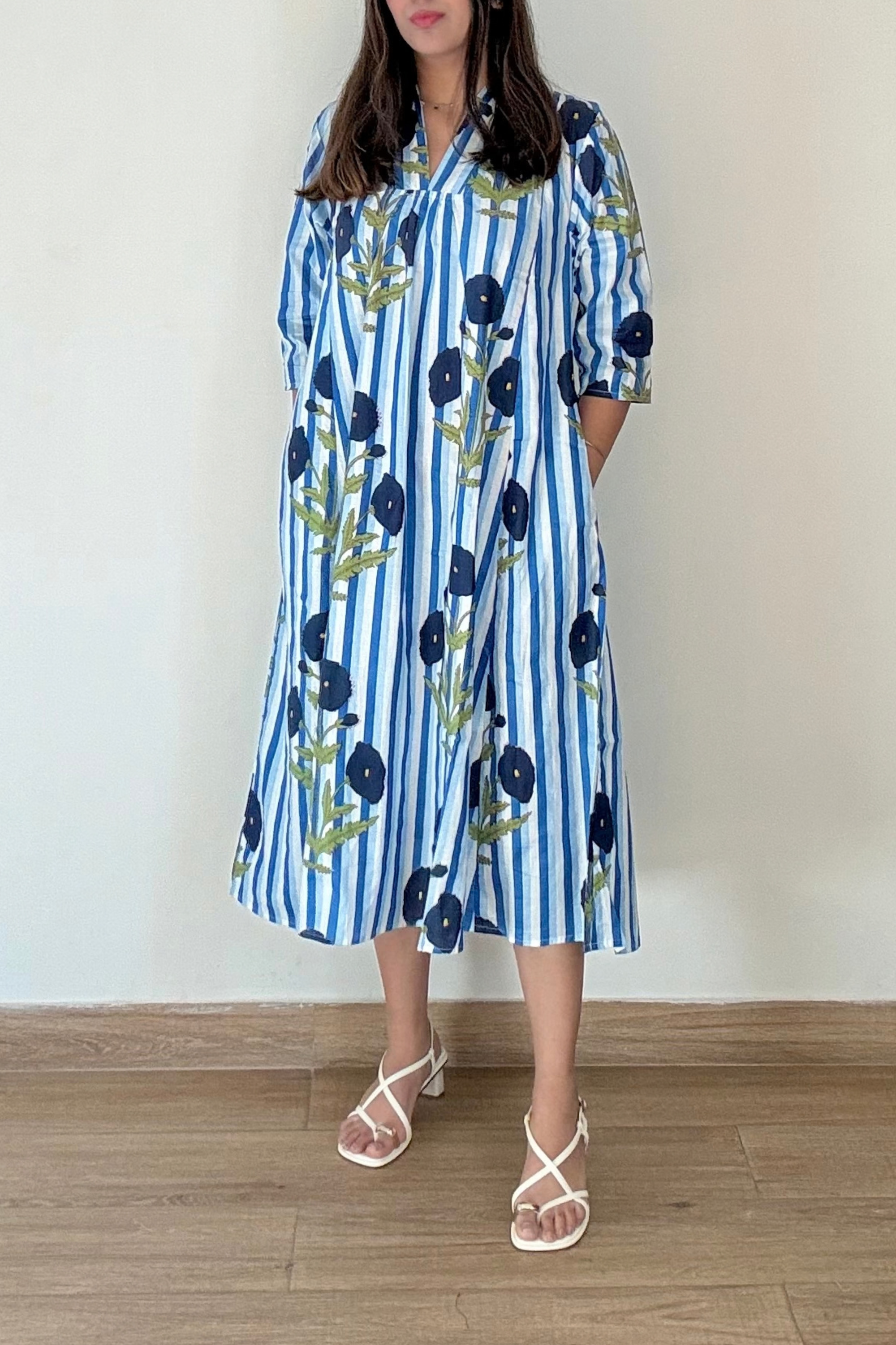 Neel Bagh Kurta Dress | Cotton | Blue