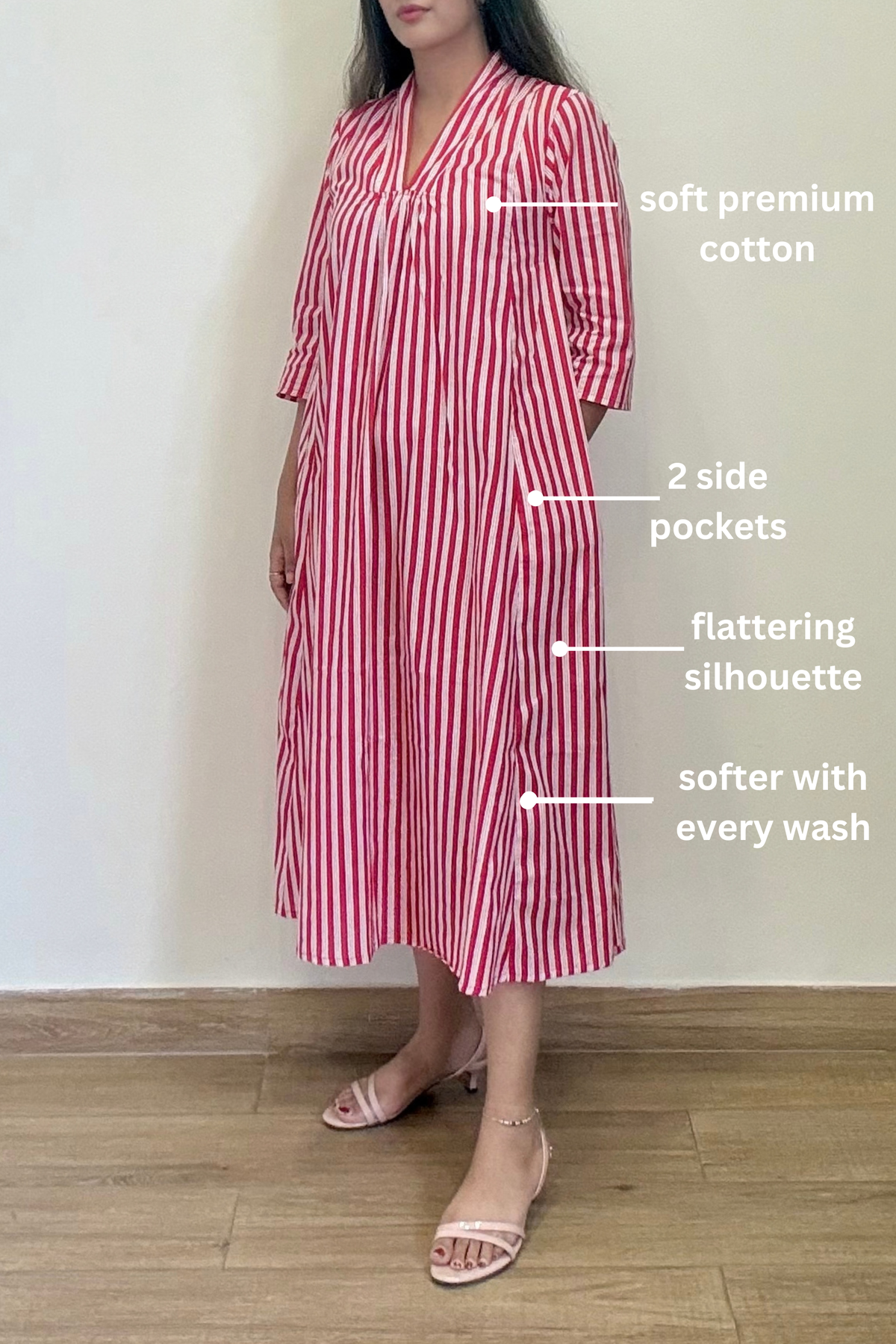 Rooh Kurta Dress | Cotton | Red