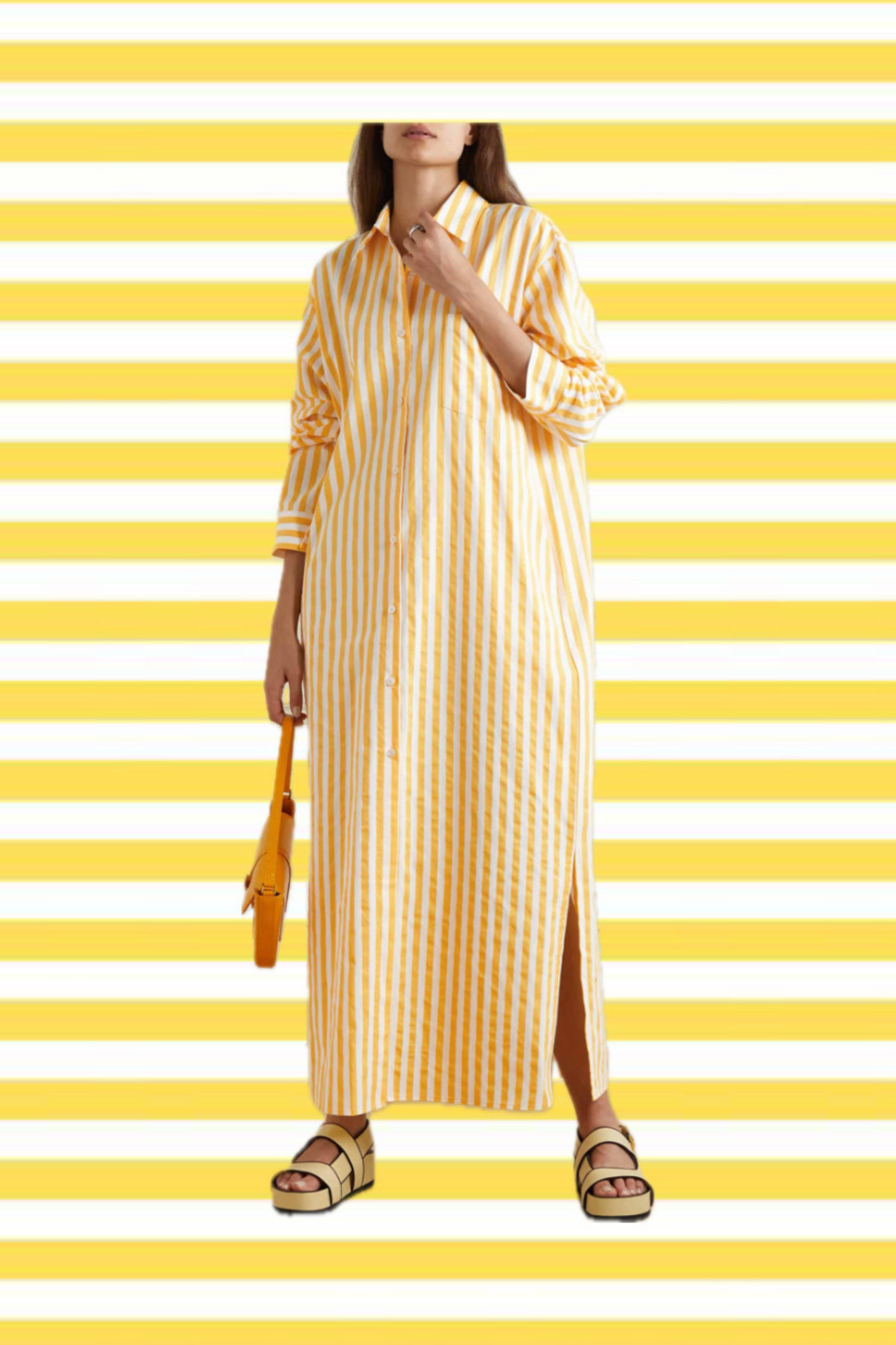 Dolly Shirt Dress | Striped | Yellow