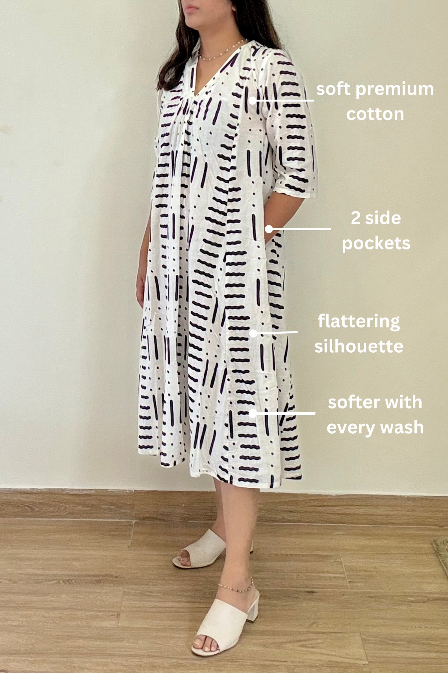 Tara Kurta Dress | Cotton | White