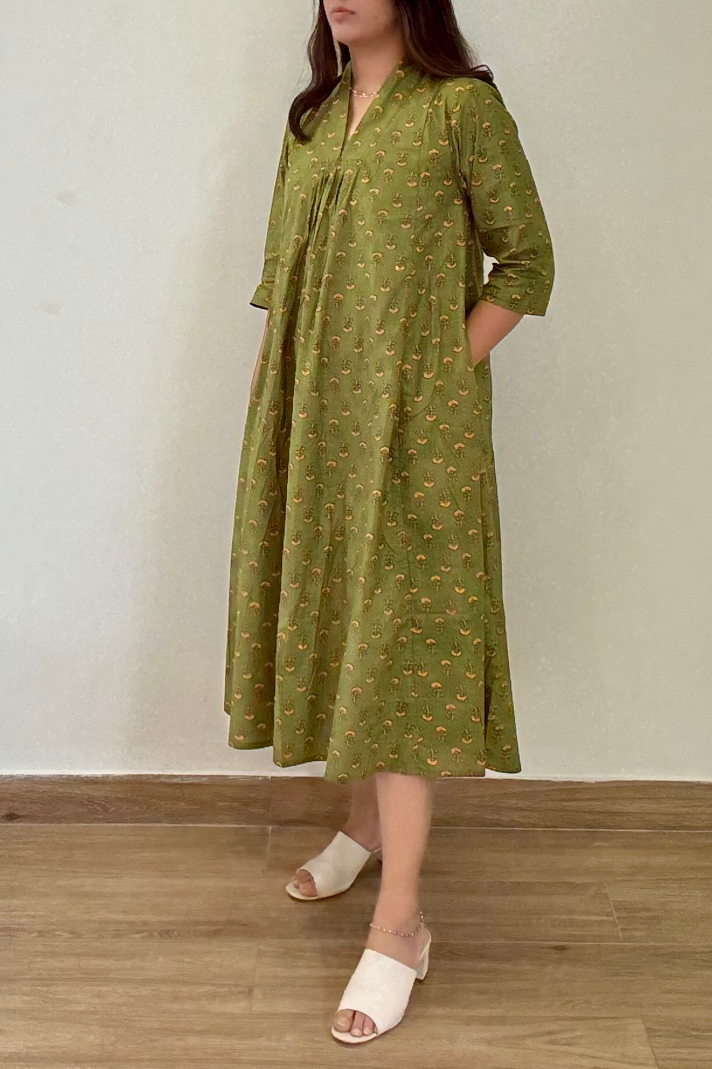 Marigold Kurta Dress | Cotton | Green