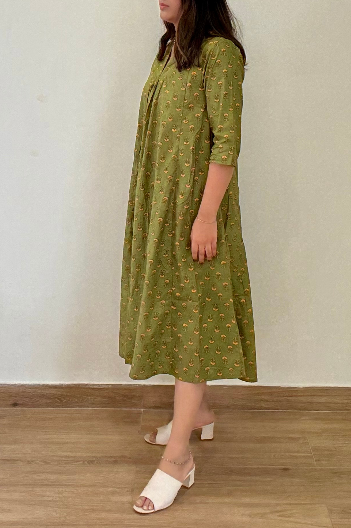 Marigold Kurta Dress | Cotton | Green