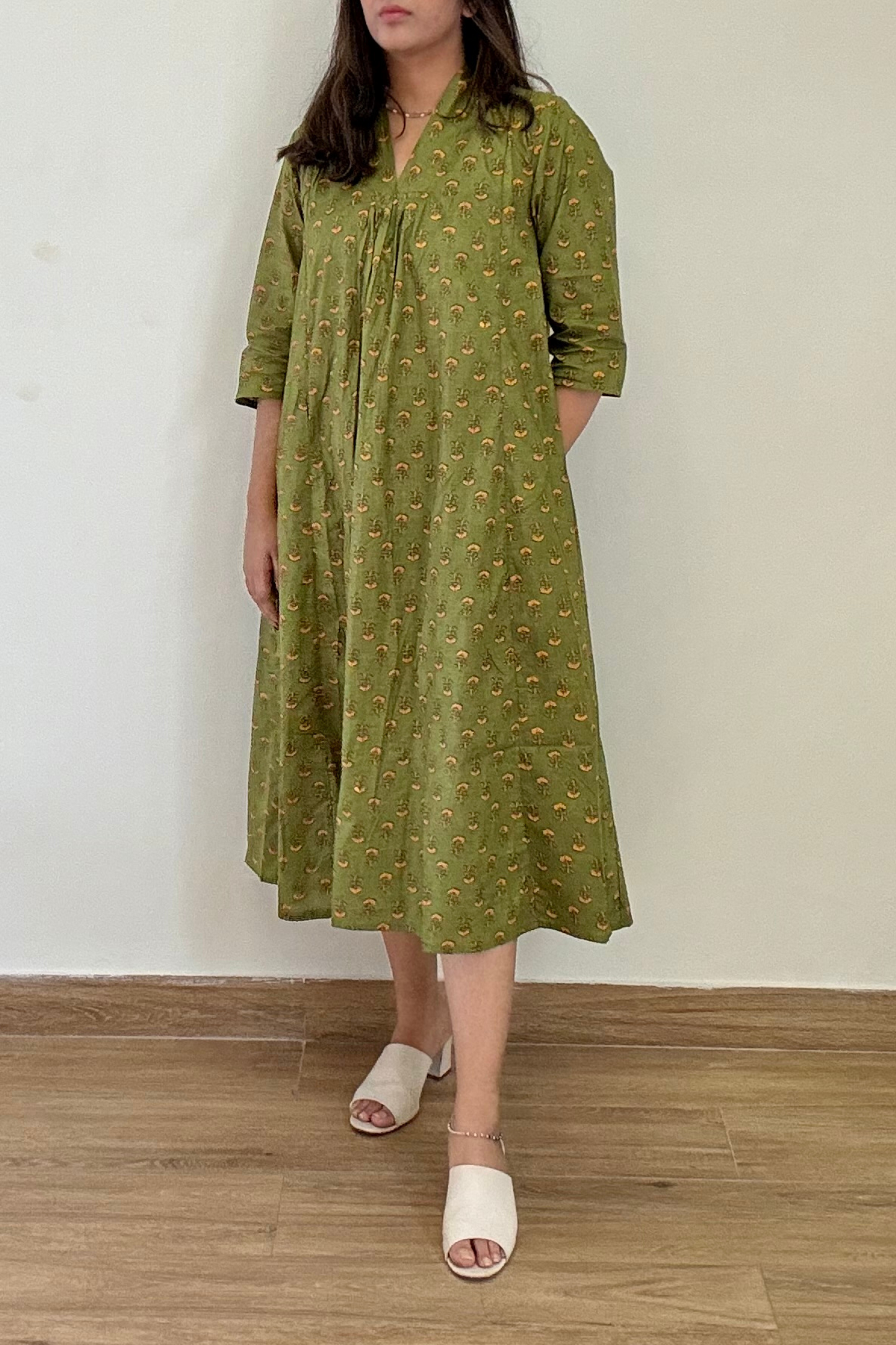 Marigold Kurta Dress | Cotton | Green