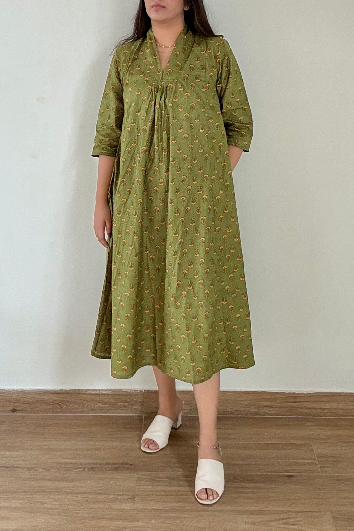 Marigold Kurta Dress | Cotton | Green