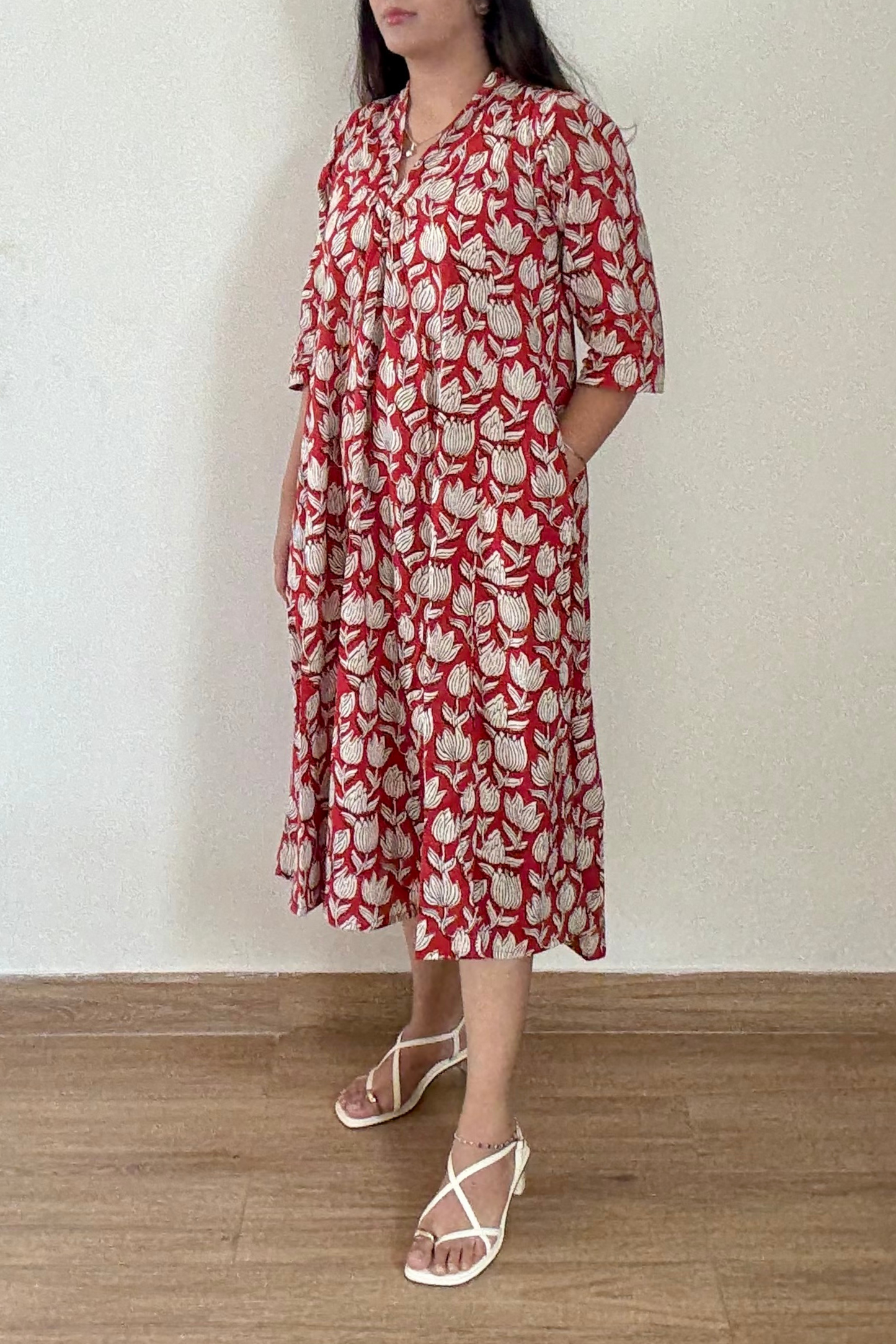 Nalini Kurta Dress | Cotton | Rust Orange