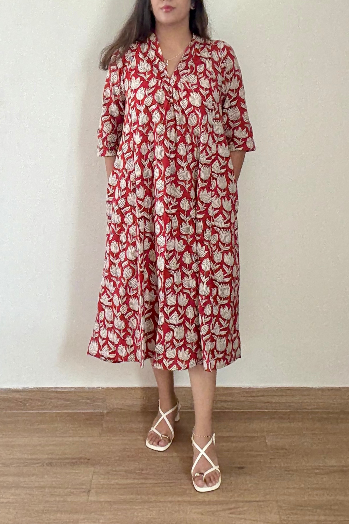 Nalini Kurta Dress | Cotton | Rust Orange