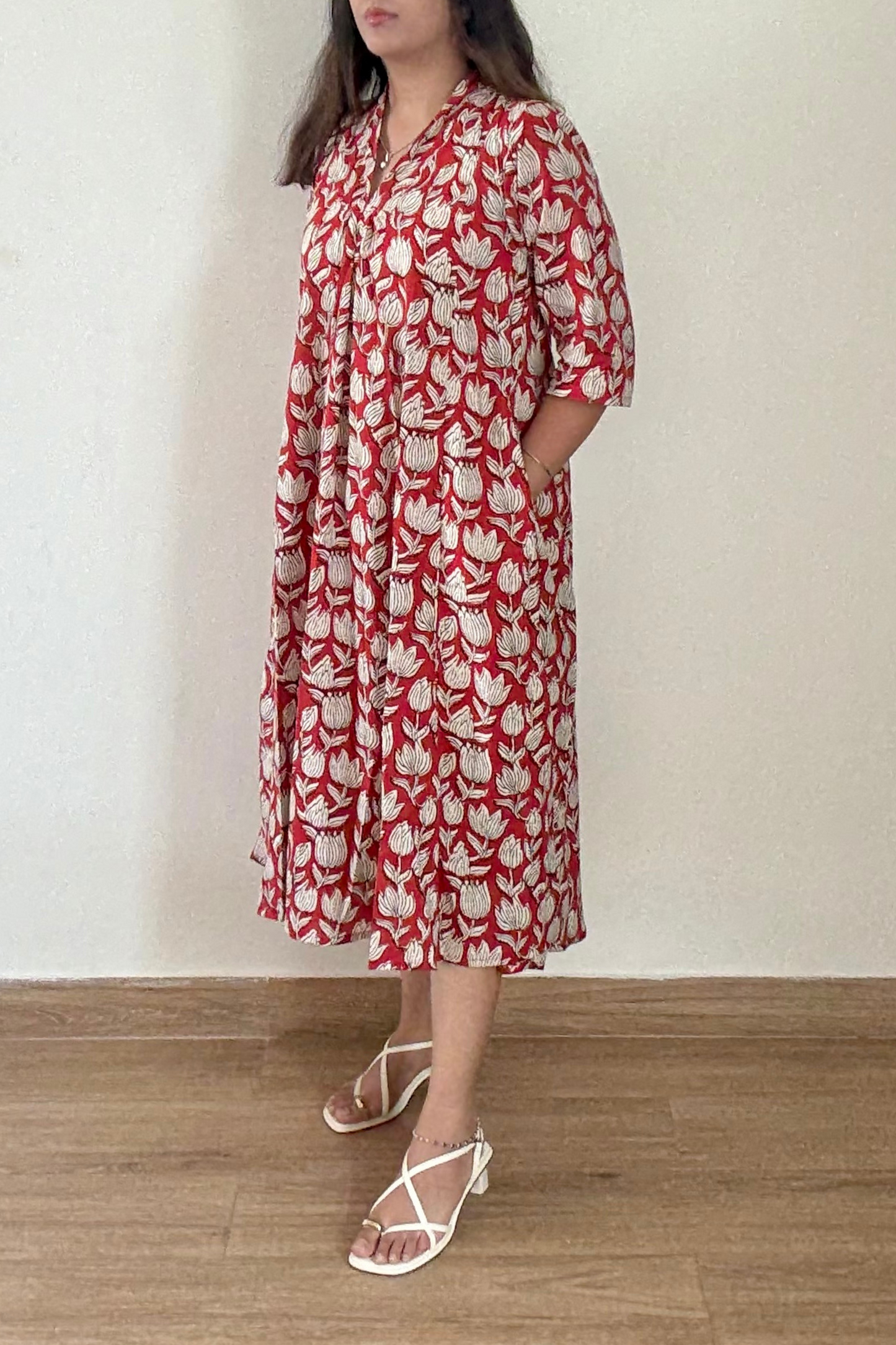 Nalini Kurta Dress | Cotton | Rust Orange