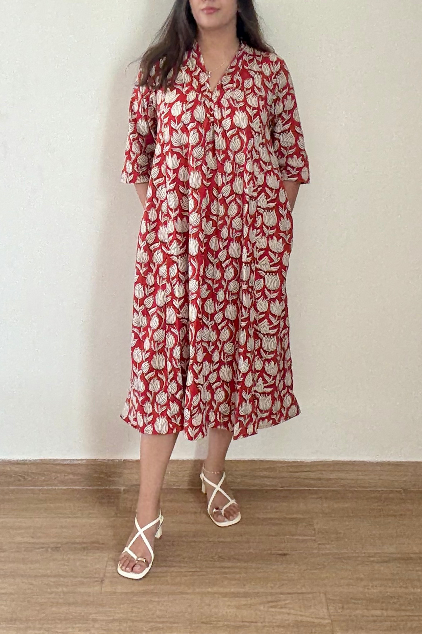 Nalini Kurta Dress | Cotton | Rust Orange