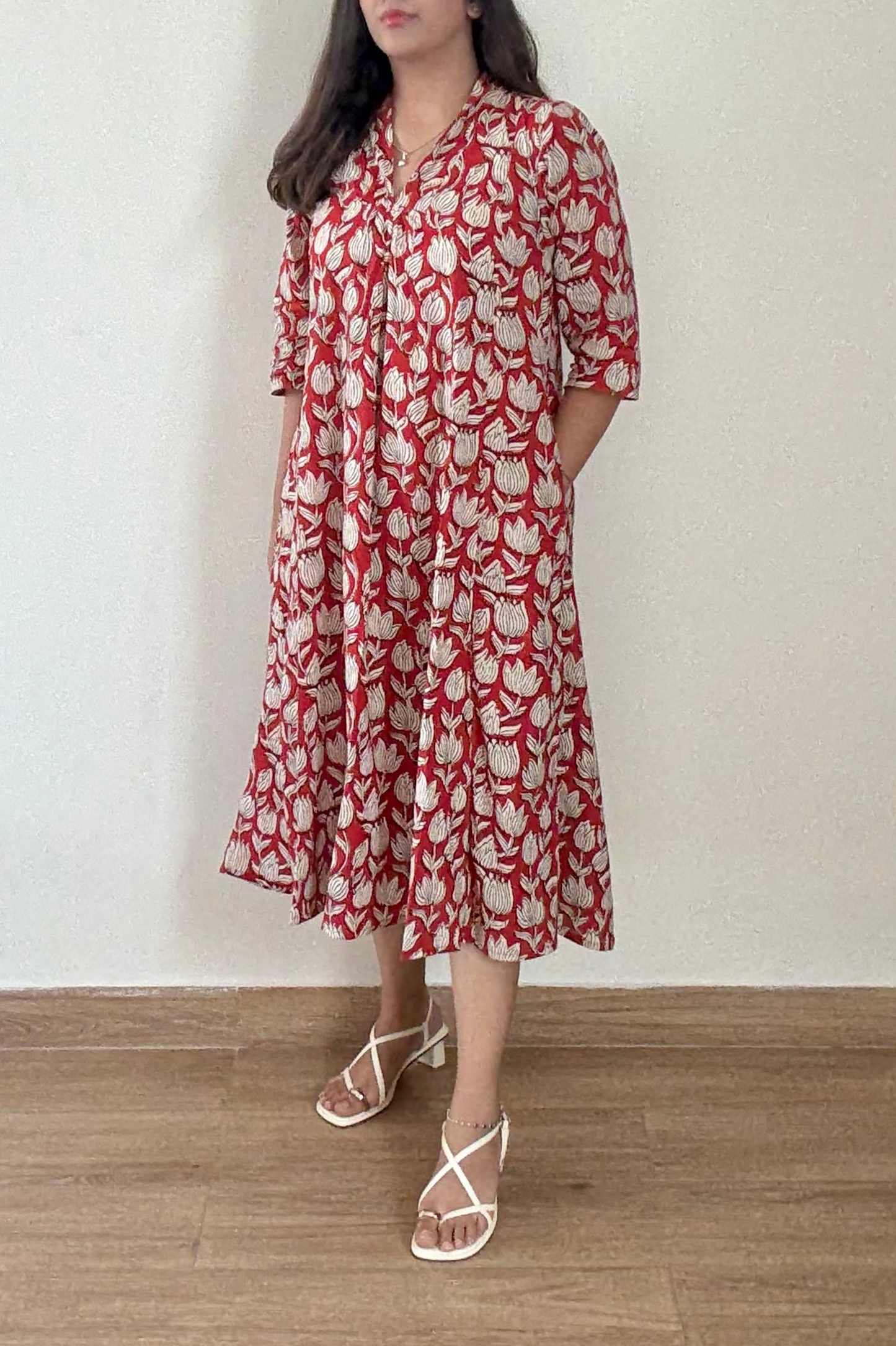 Nalini Kurta Dress | Cotton | Rust Orange