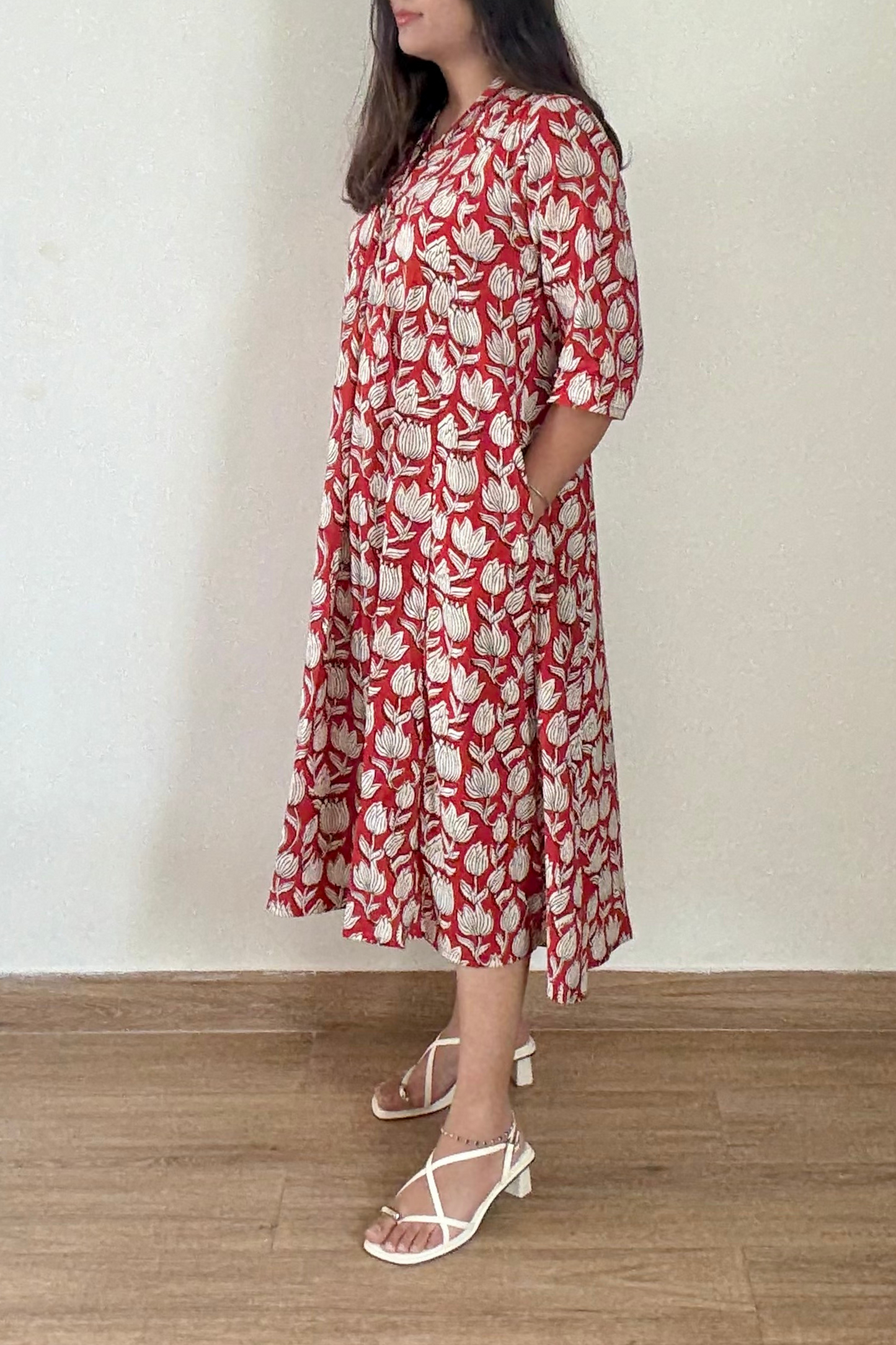 Nalini Kurta Dress | Cotton | Rust Orange