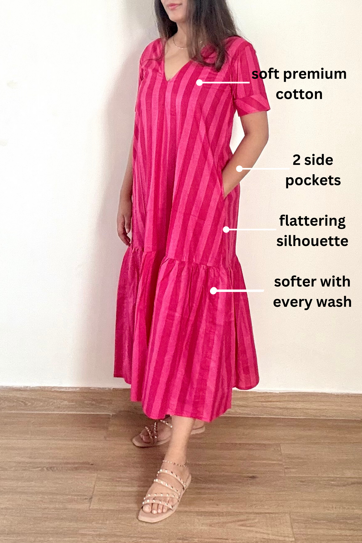 Blush Tiered Dress | Cotton | Pink