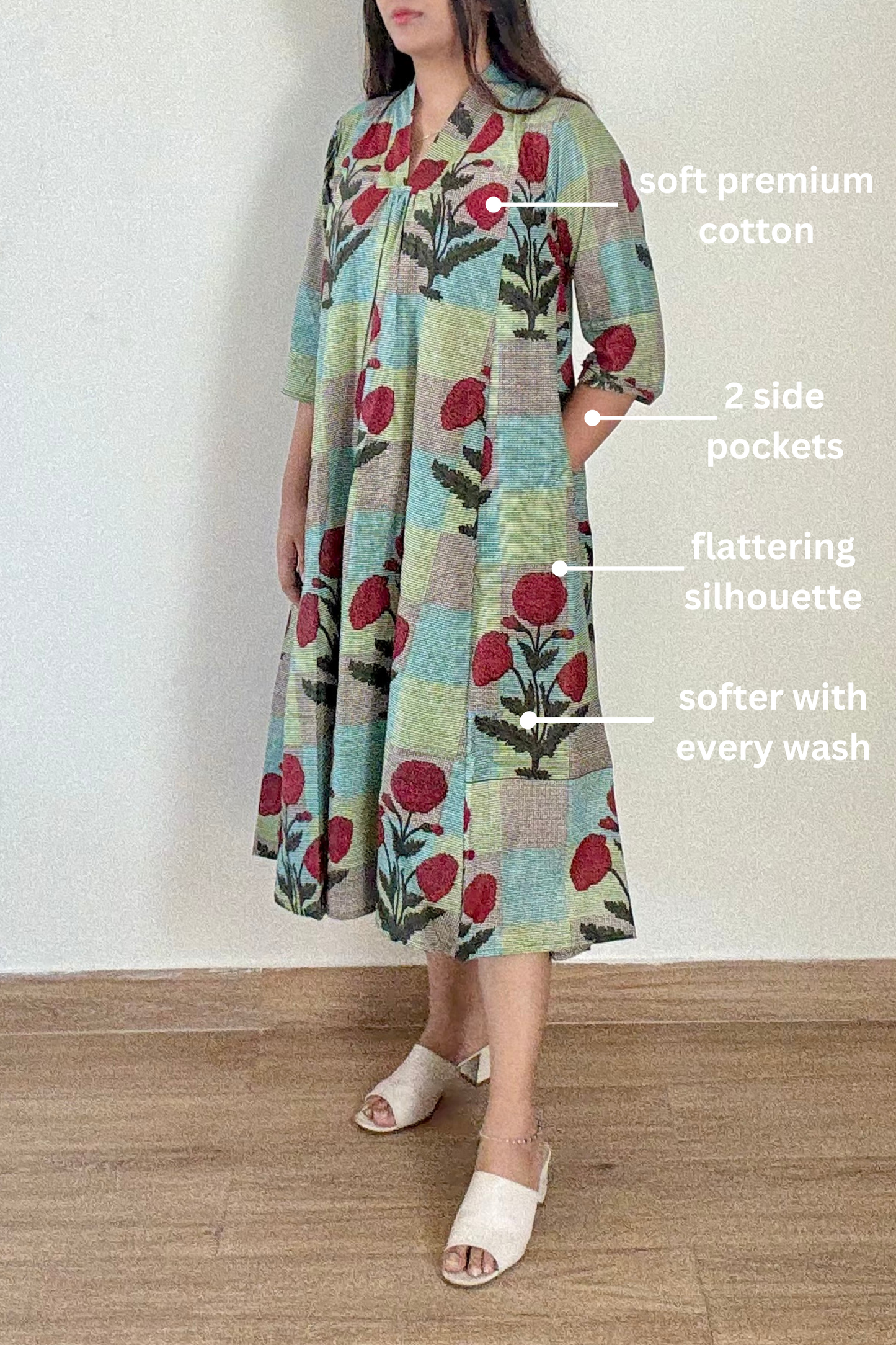 Rosa Kurta Dress | Cotton | Multicolor